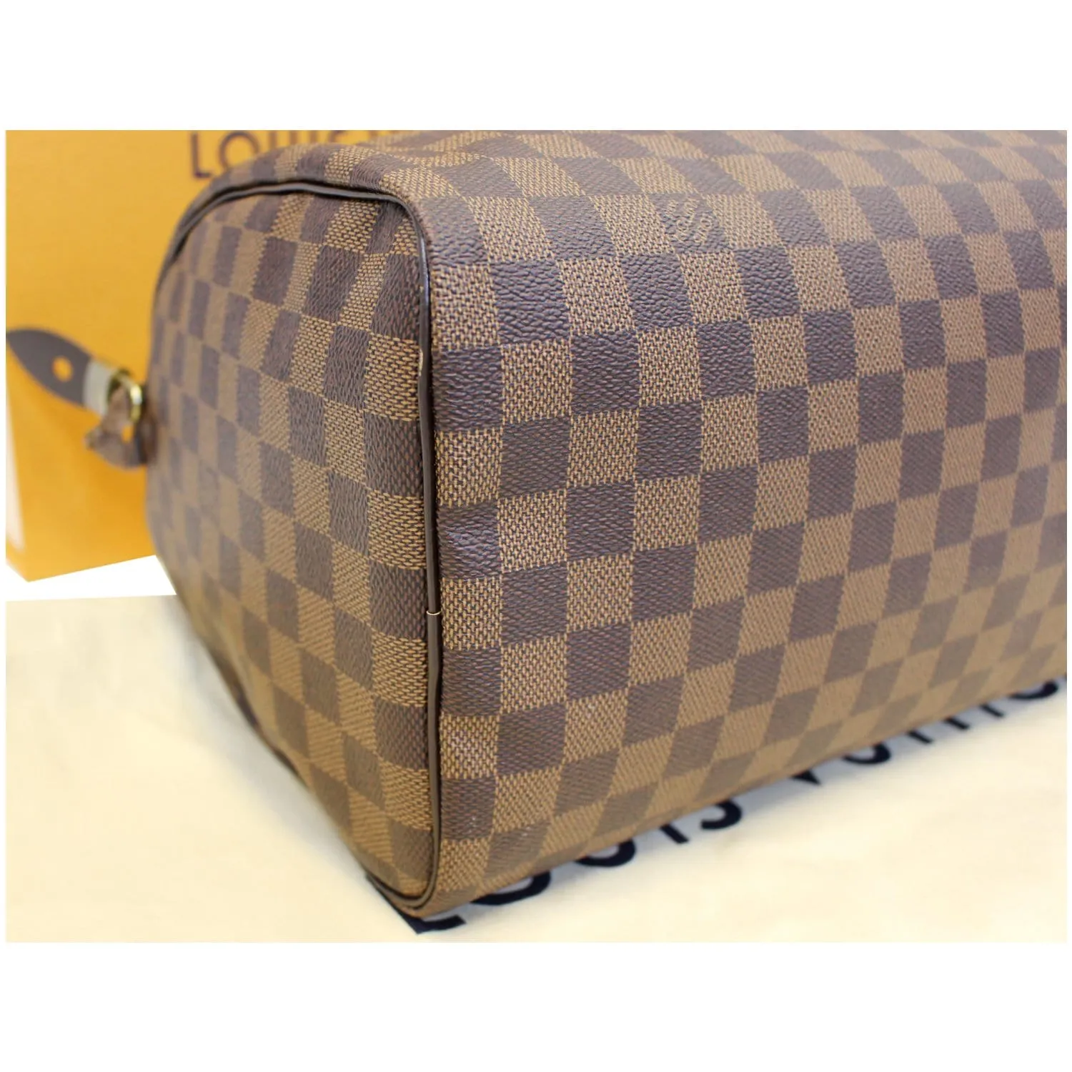 Louis Vuitton Speedy 30 Damier Ebene Satchel Bag Brown