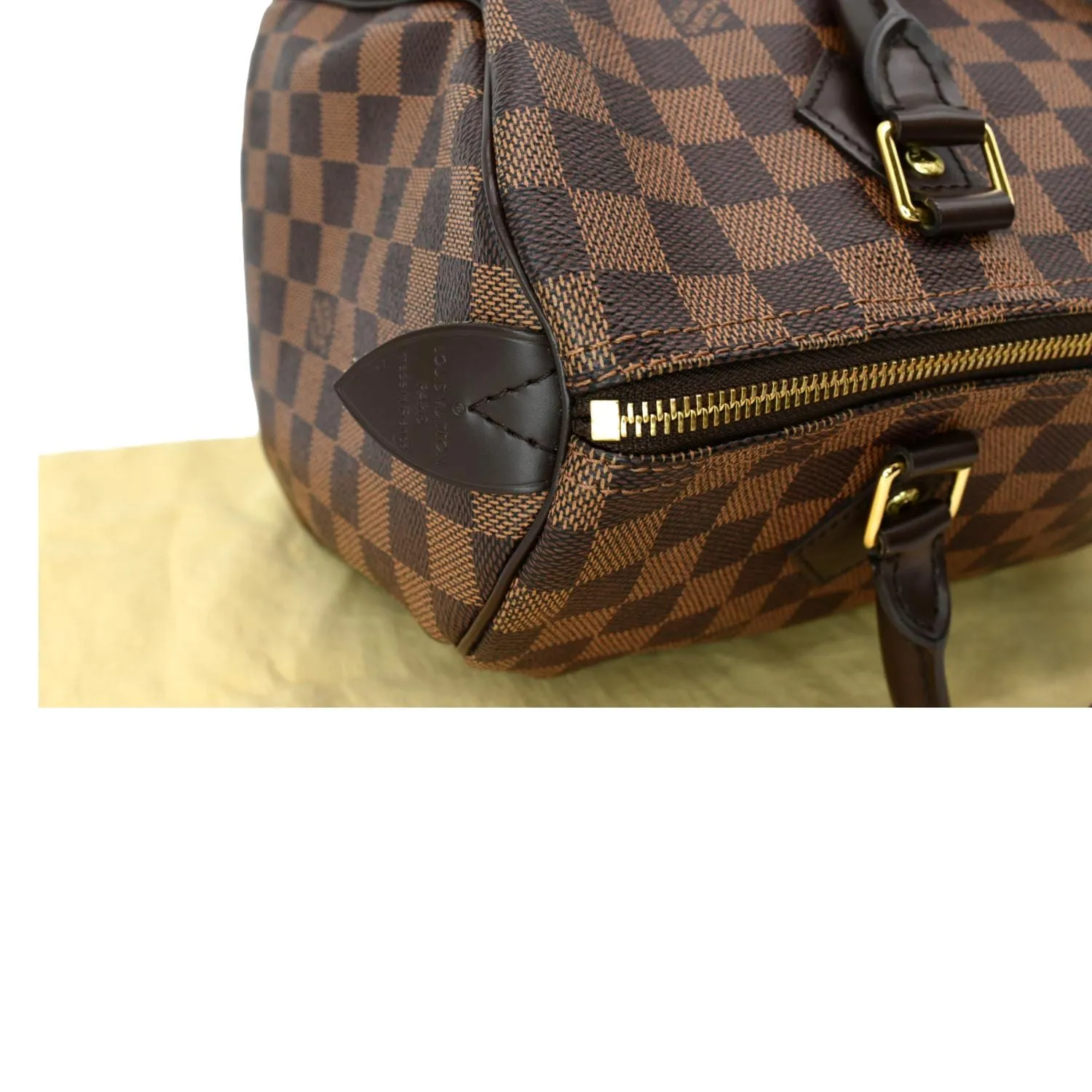 LOUIS VUITTON  Speedy 30 Damier Ebene Satchel Bag Brown