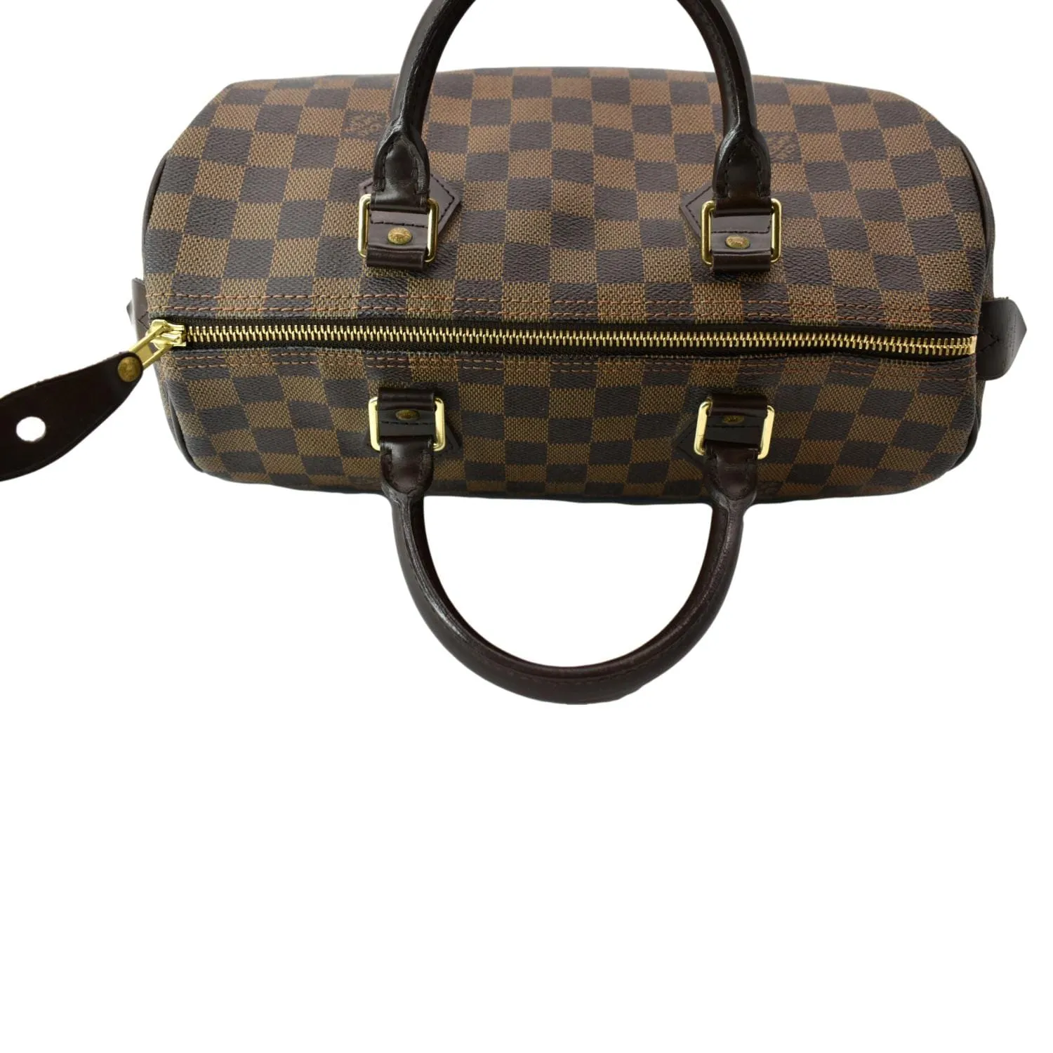 LOUIS VUITTON Speedy 30 Damier Ebene Satchel Bag Brown
