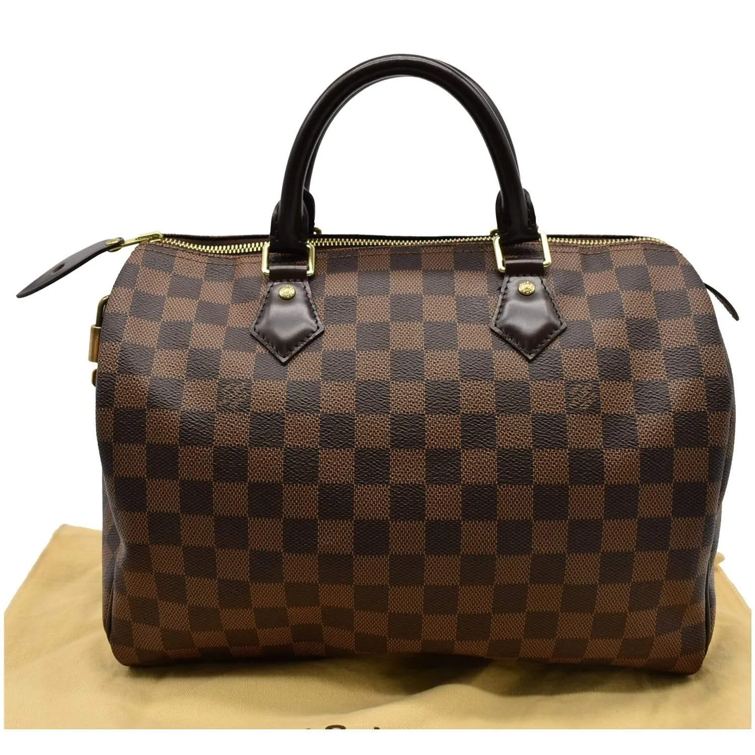 LOUIS VUITTON Speedy 30 Damier Ebene Satchel Bag Brown