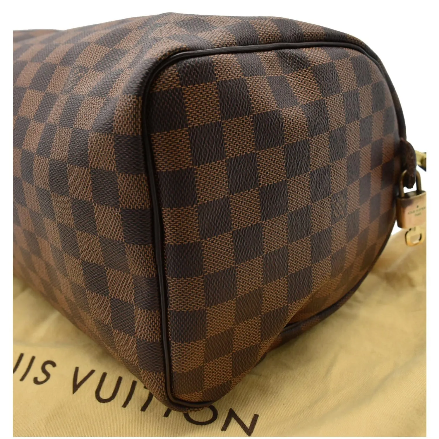 LOUIS VUITTON Speedy 30 Damier Ebene Satchel Bag Brown