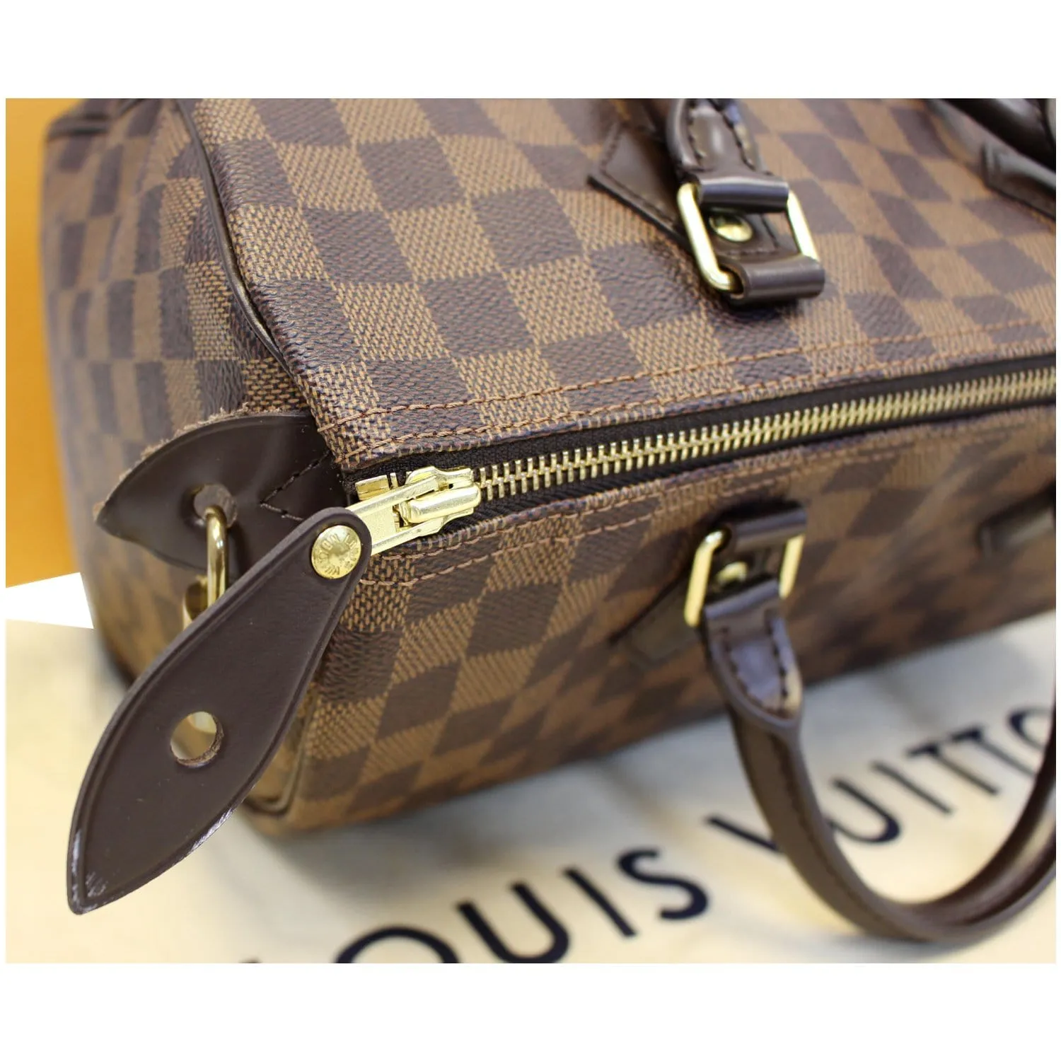 Louis Vuitton Speedy 30 Damier Ebene Satchel Bag Brown