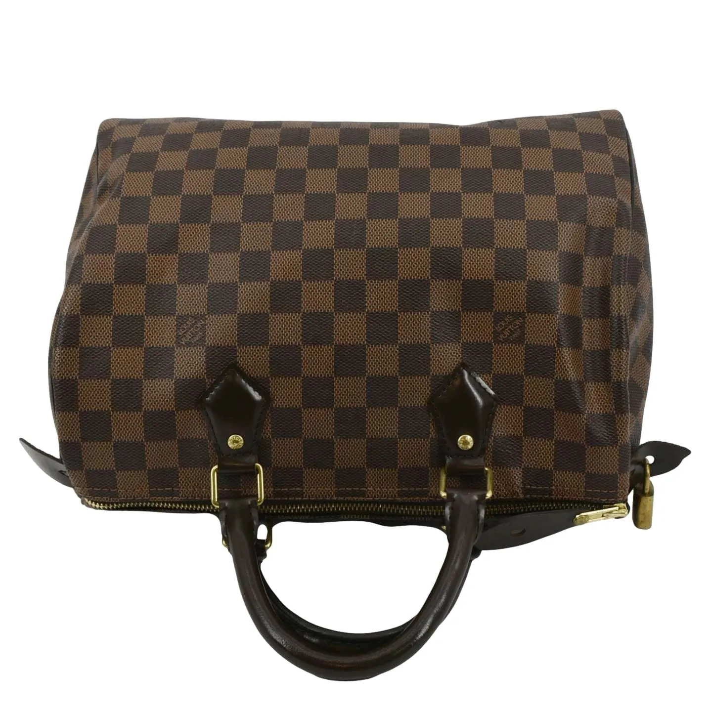 LOUIS VUITTON Speedy 30 Damier Ebene Satchel Bag Brown