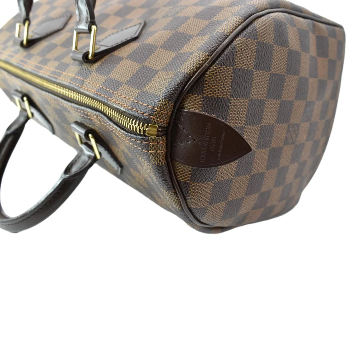 LOUIS VUITTON Speedy 30 Damier Ebene Satchel Bag Brown