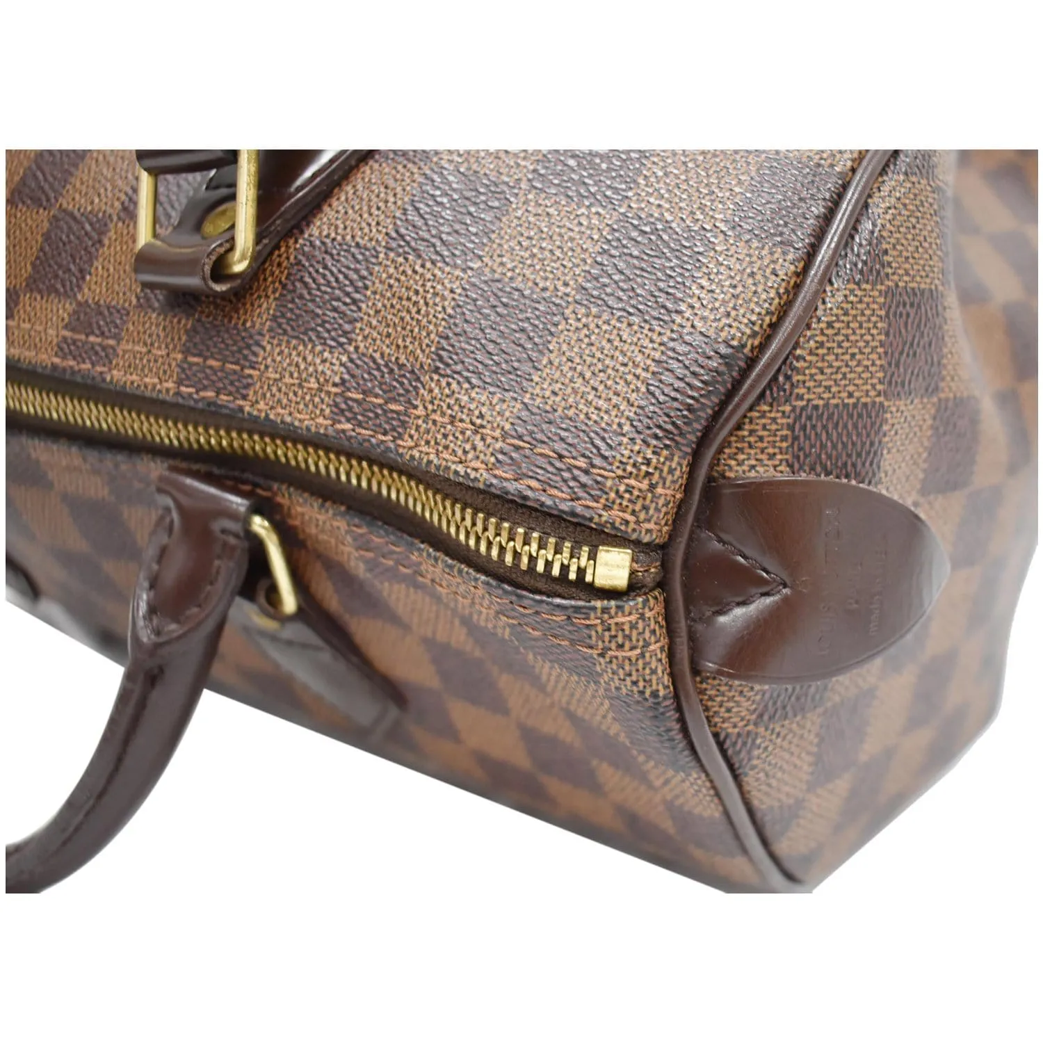 LOUIS VUITTON Speedy 30 Damier Ebene Satchel Bag Brown