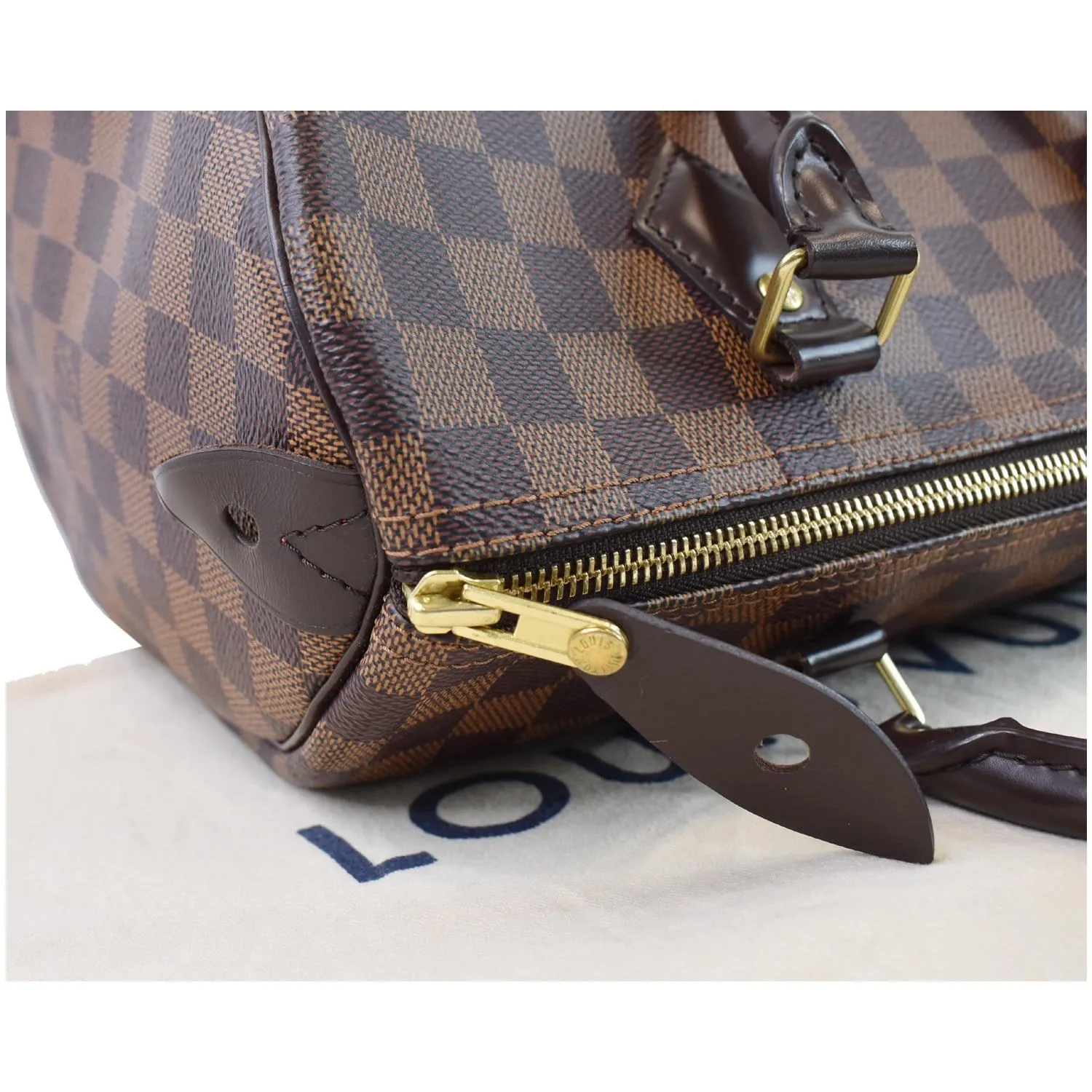 LOUIS VUITTON Speedy 30 Damier Ebene Shoulder Bag Brown