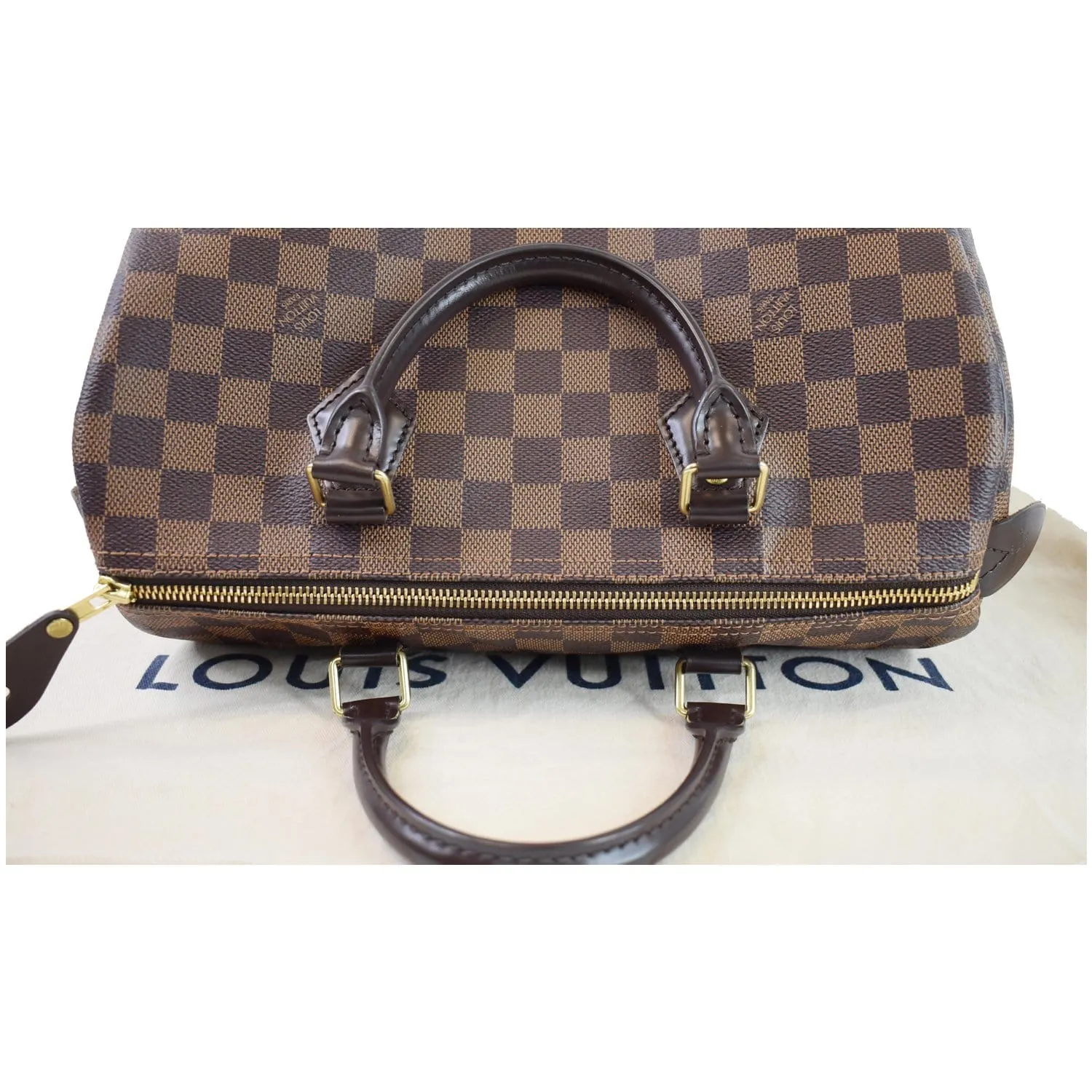 LOUIS VUITTON Speedy 30 Damier Ebene Shoulder Bag Brown