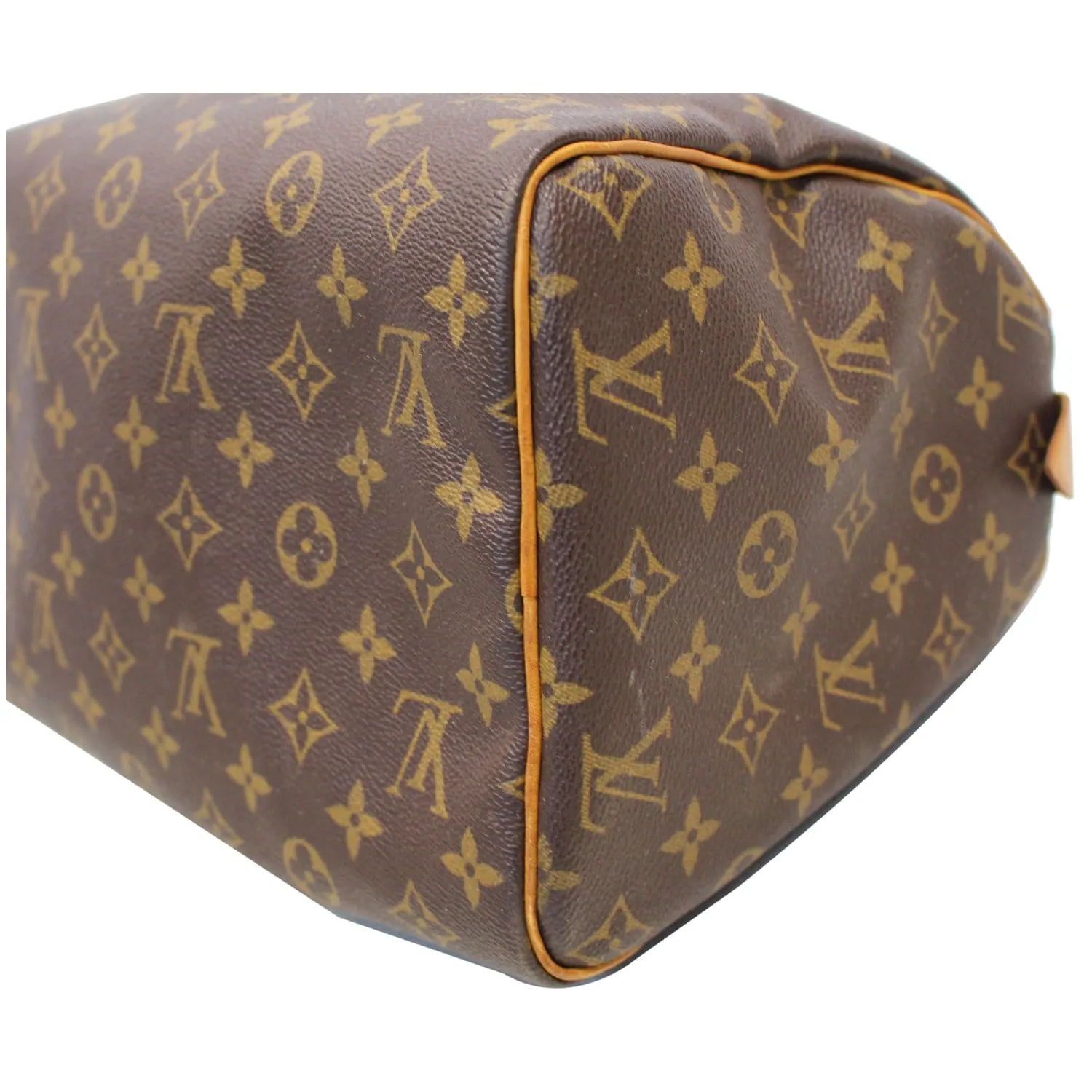 Louis Vuitton Speedy 30 Monogram Canvas Satchel Bag Brown
