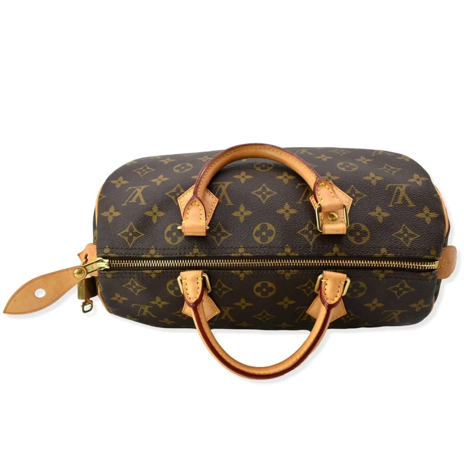 LOUIS VUITTON  Speedy 30 Monogram Canvas Satchel Bag Brown