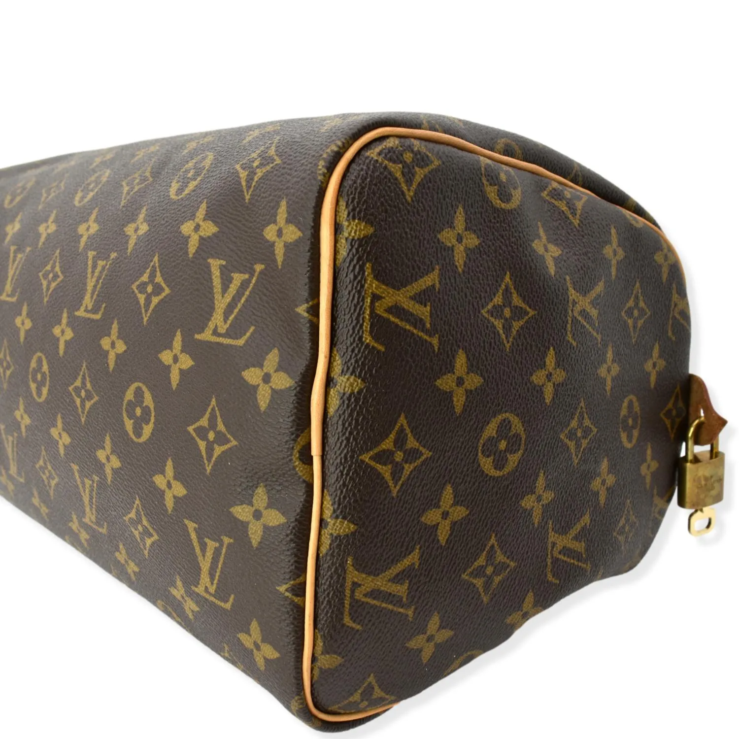 LOUIS VUITTON  Speedy 30 Monogram Canvas Satchel Bag Brown