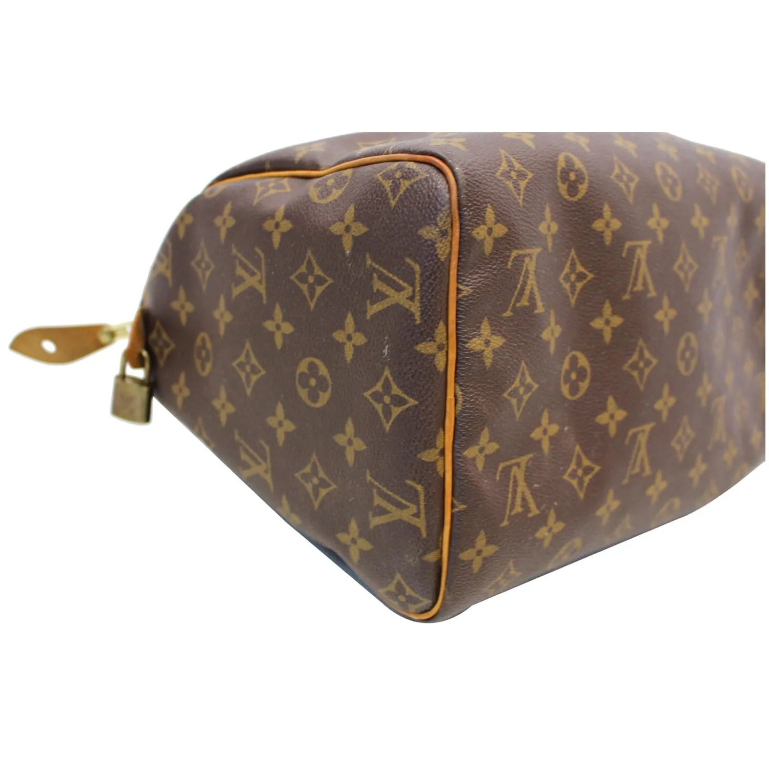 Louis Vuitton Speedy 30 Monogram Canvas Satchel Bag Brown