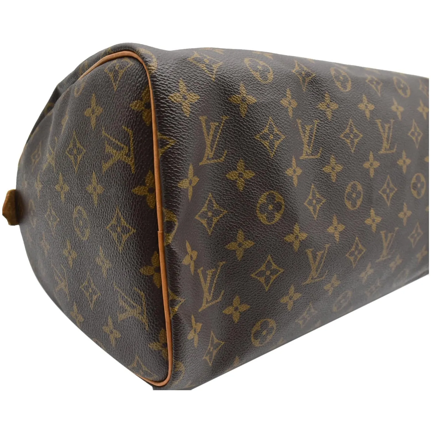 LOUIS VUITTON Speedy 30 Monogram Canvas Satchel Bag Brown
