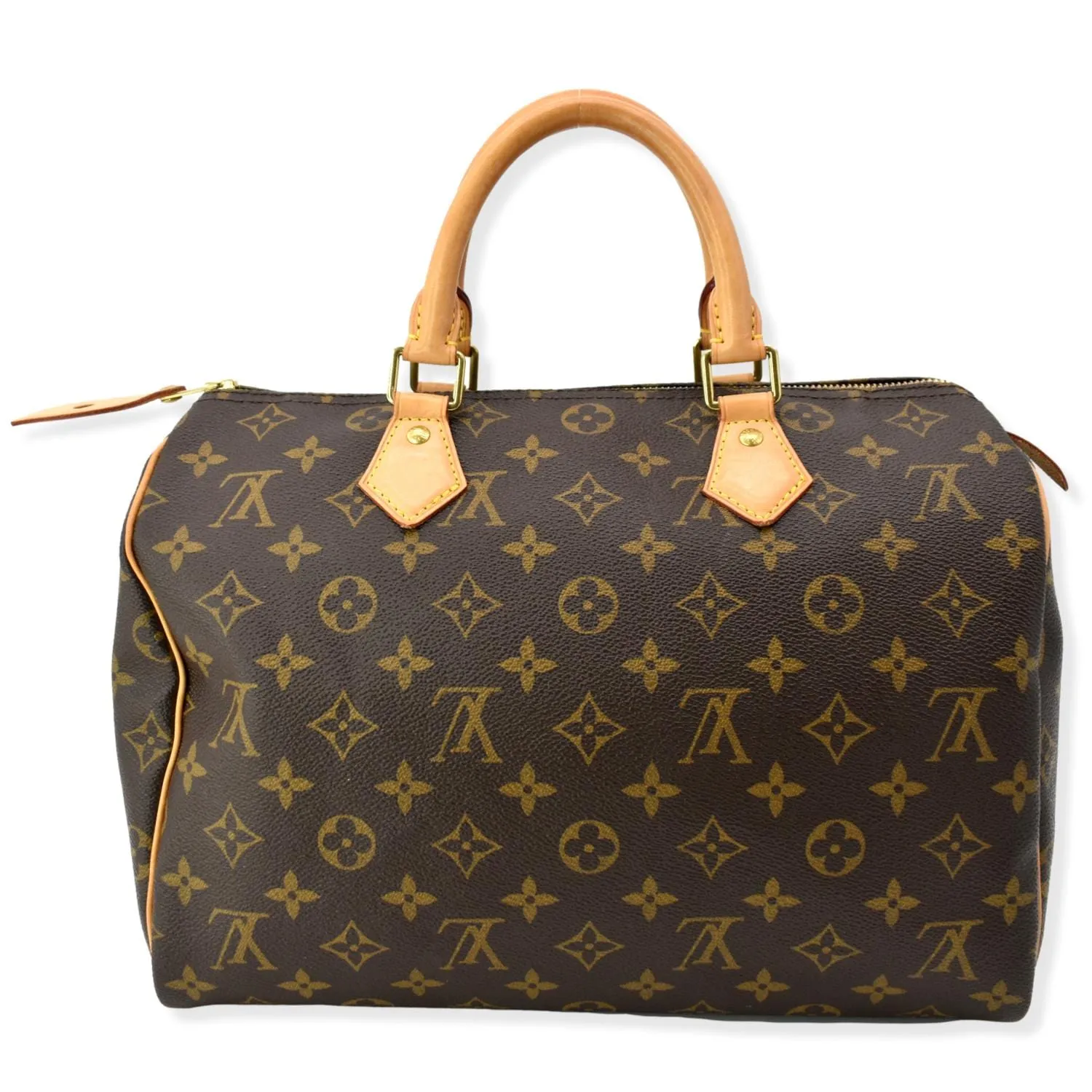 LOUIS VUITTON  Speedy 30 Monogram Canvas Satchel Bag Brown