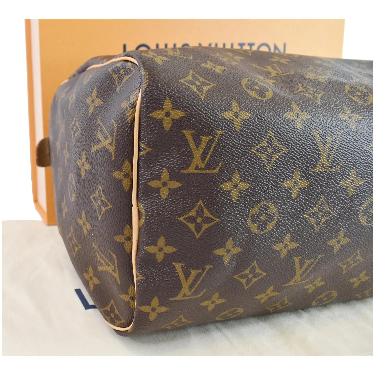 LOUIS VUITTON Speedy 30 Monogram Canvas Shoulder Bag Brown