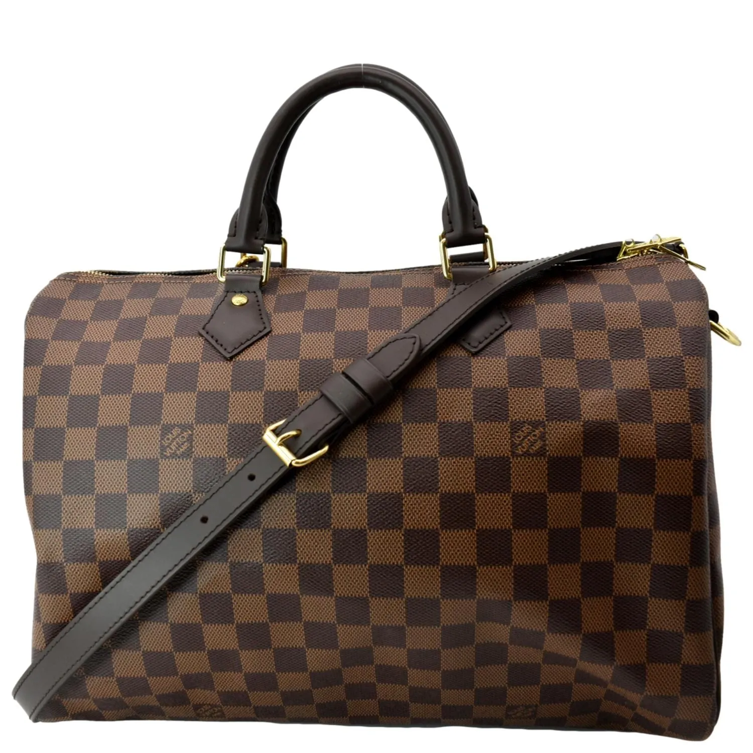 LOUIS VUITTON Speedy 35 Bandouliere Damier Ebene Shoulder Bag Brown