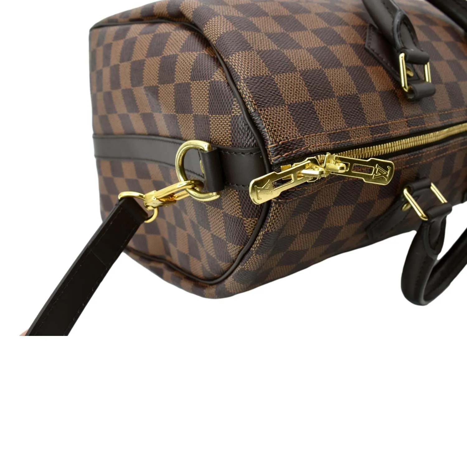 LOUIS VUITTON Speedy 35 Bandouliere Damier Ebene Shoulder Bag Brown