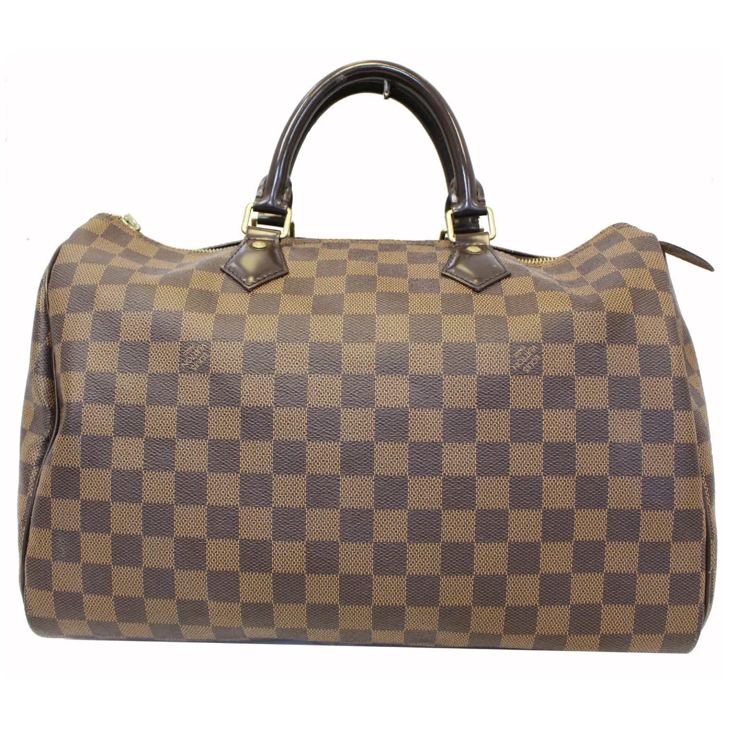 LOUIS VUITTON Speedy 35 Damier Ebene Satchel Bag Brown