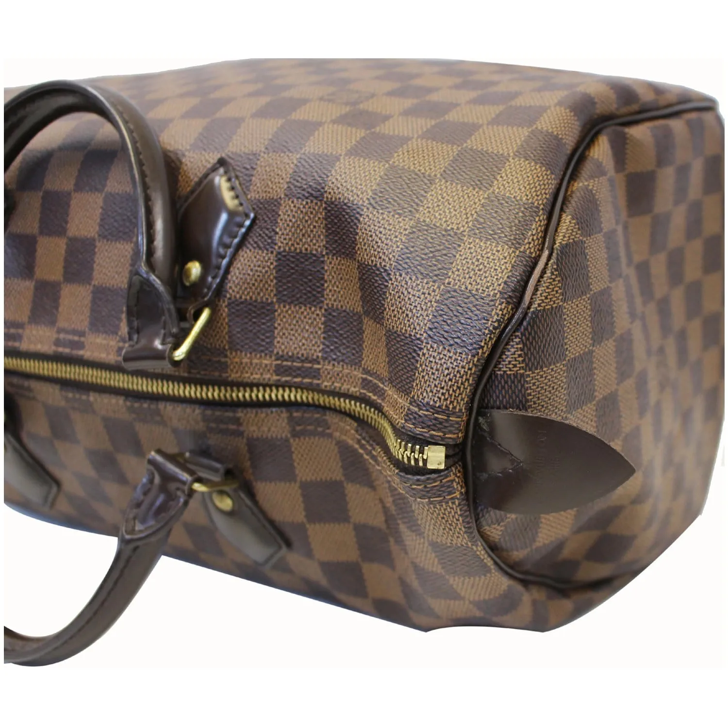LOUIS VUITTON Speedy 35 Damier Ebene Satchel Bag Brown