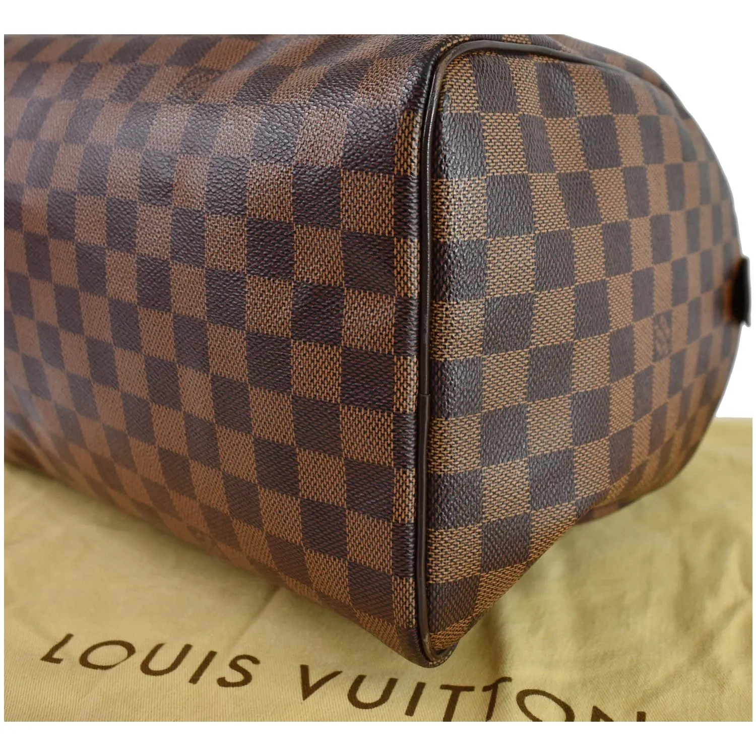 LOUIS VUITTON Speedy 35 Damier Ebene Satchel Bag Brown