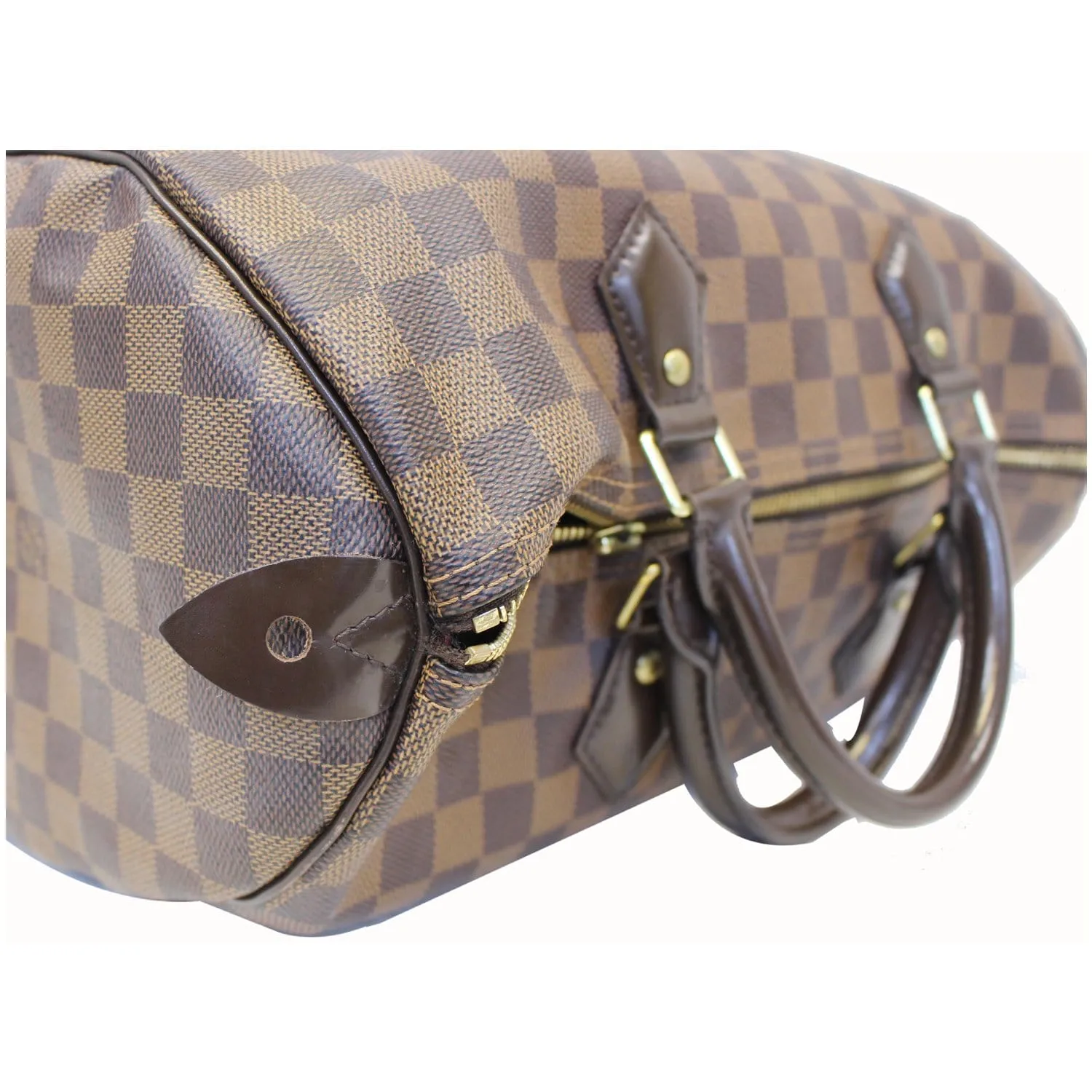 LOUIS VUITTON Speedy 35 Damier Ebene Satchel Bag Brown