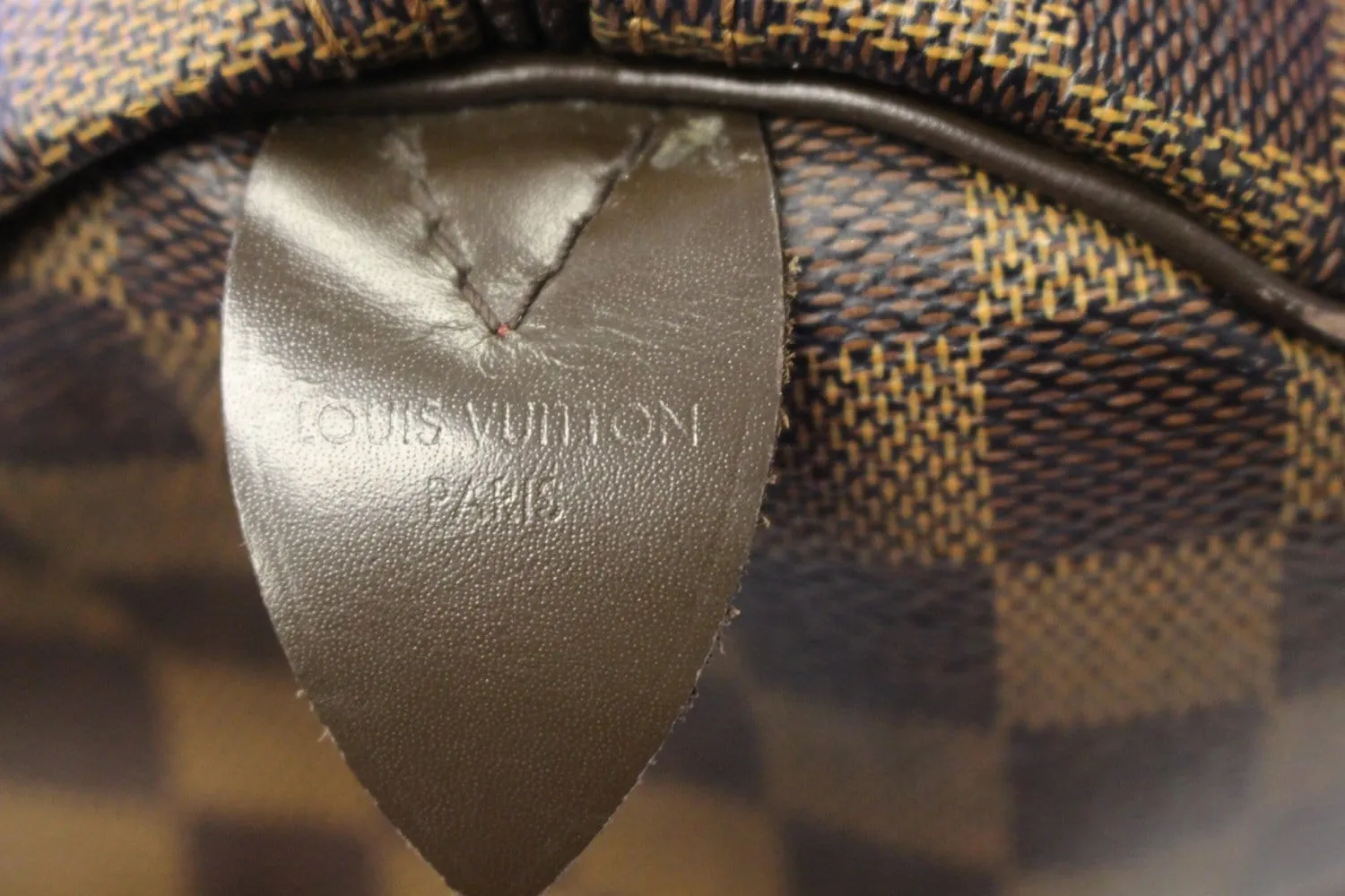 LOUIS VUITTON Speedy 35 Damier Ebene Satchel Bag Brown
