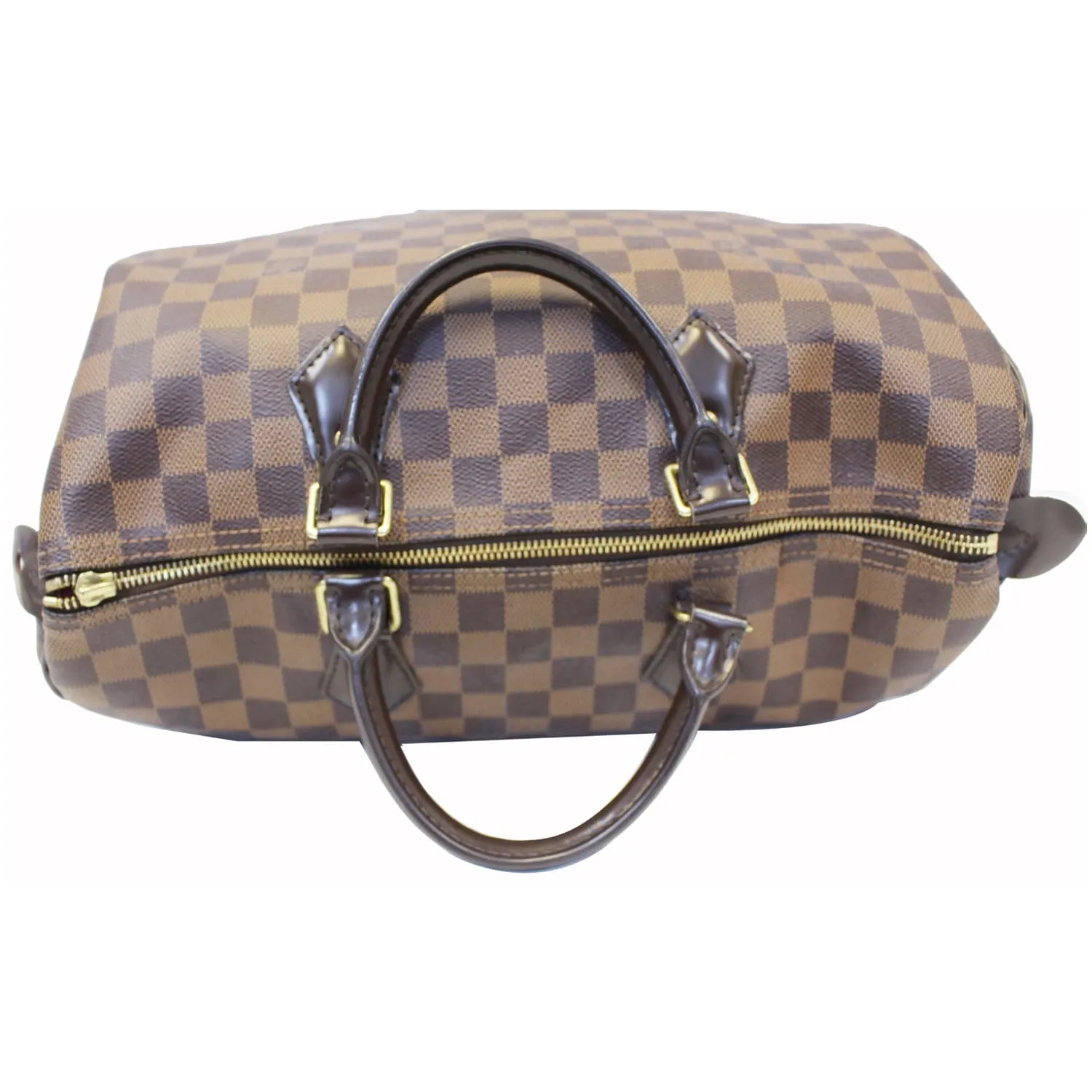 LOUIS VUITTON Speedy 35 Damier Ebene Satchel Bag Brown