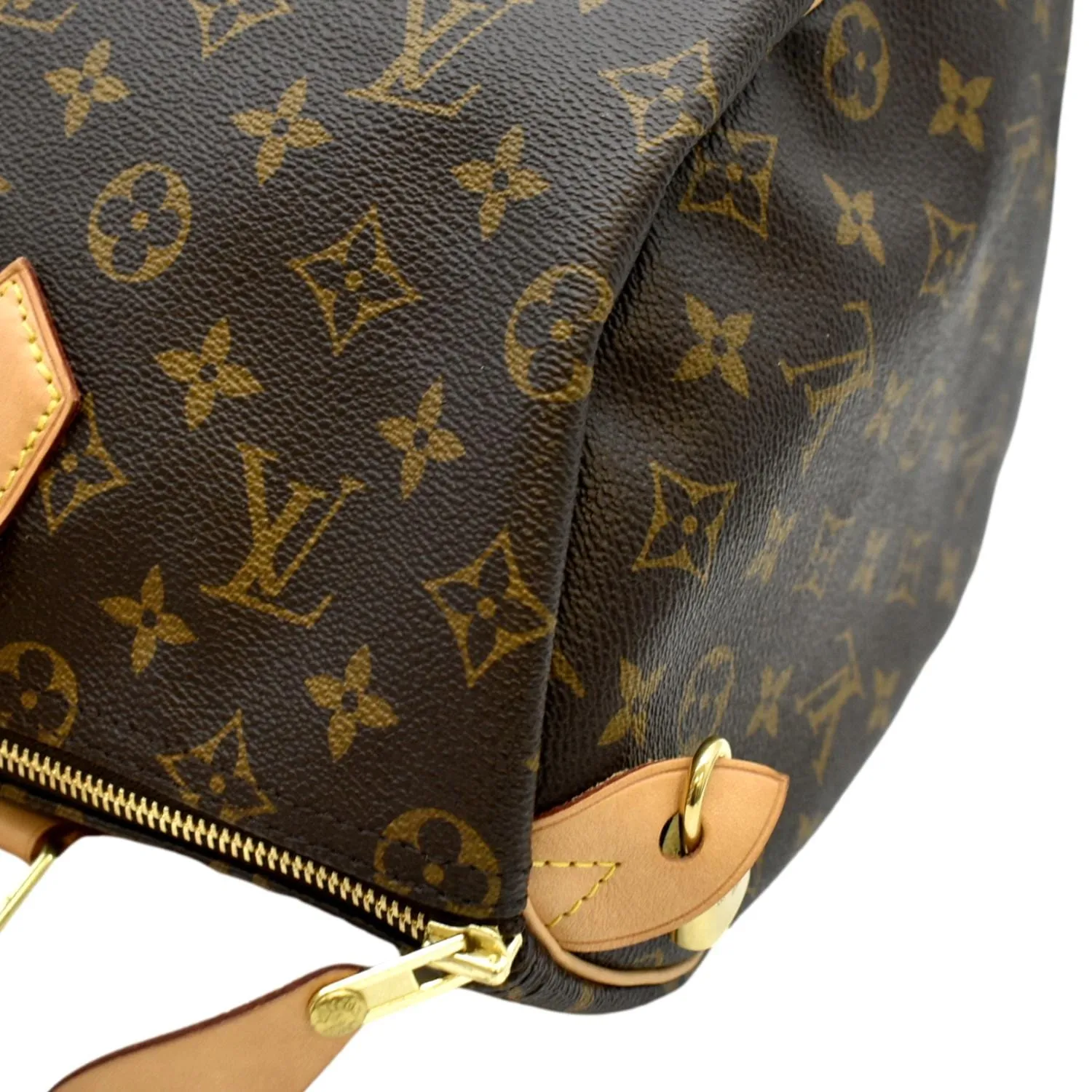 LOUIS VUITTON Speedy 35 Monogram Canvas Satchel Bag Brown