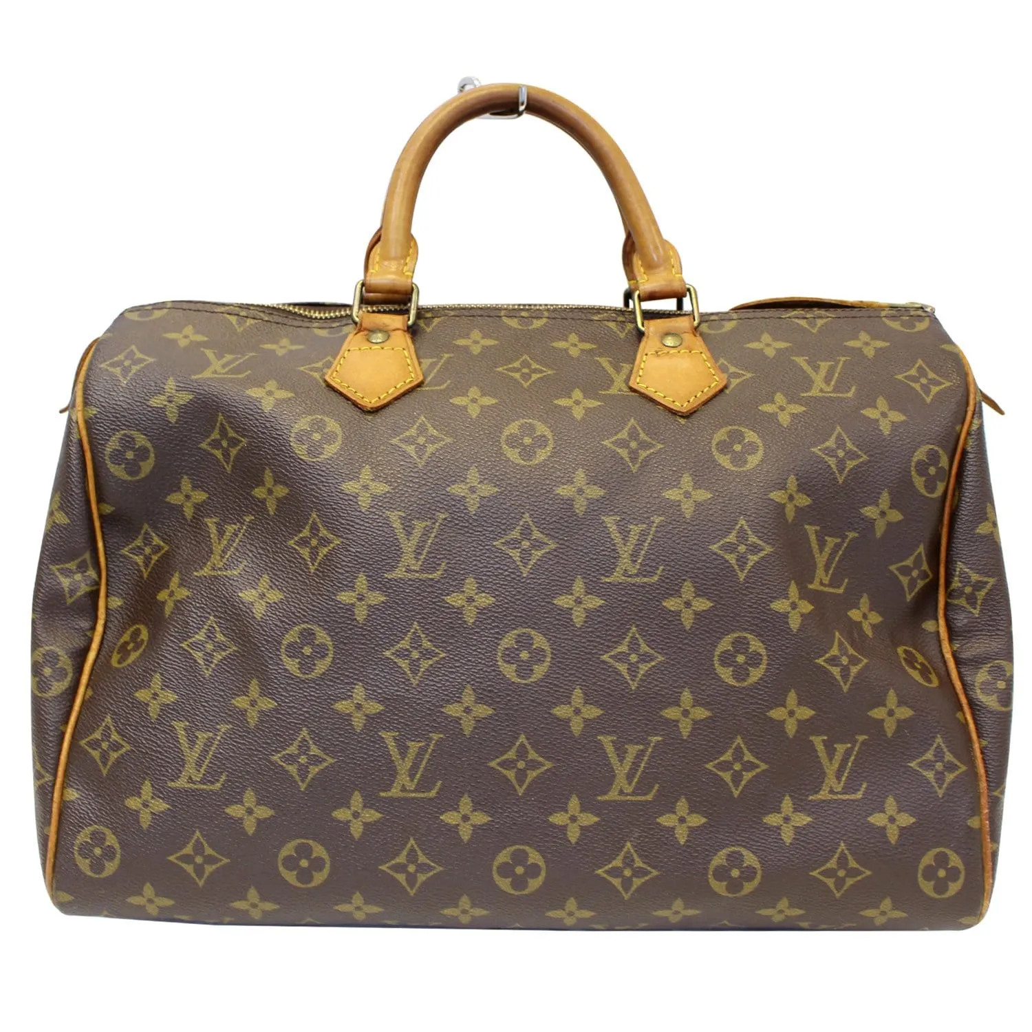 LOUIS VUITTON Speedy 35 Monogram Canvas Satchel Bag Brown
