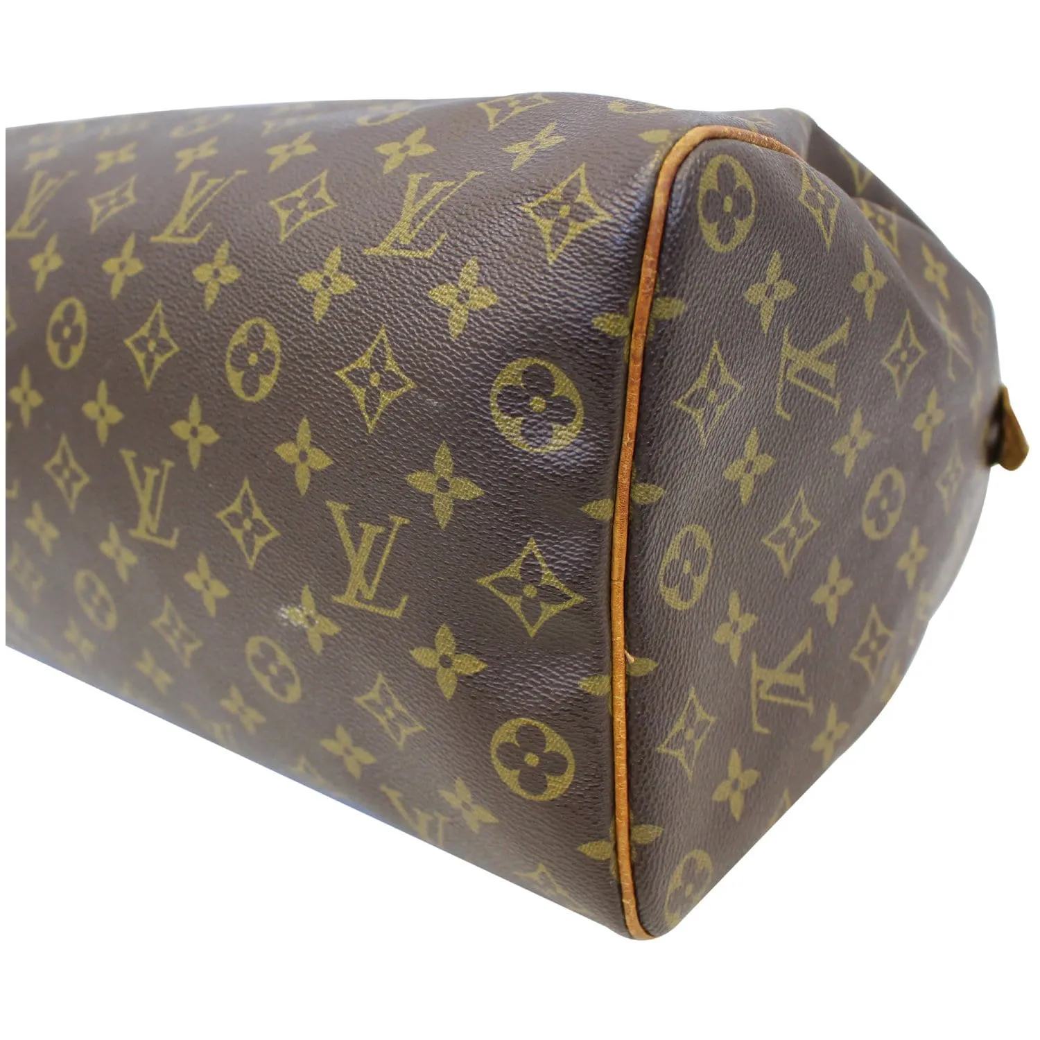 LOUIS VUITTON Speedy 35 Monogram Canvas Satchel Bag Brown