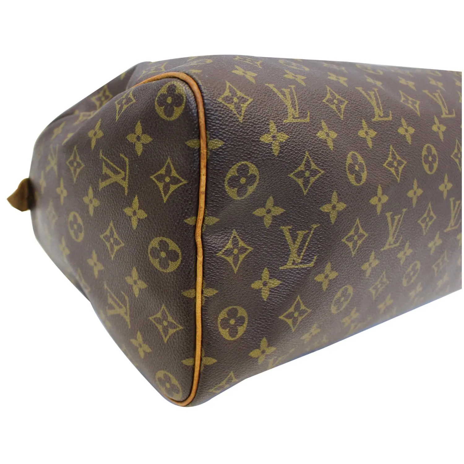 LOUIS VUITTON Speedy 35 Monogram Canvas Satchel Bag Brown