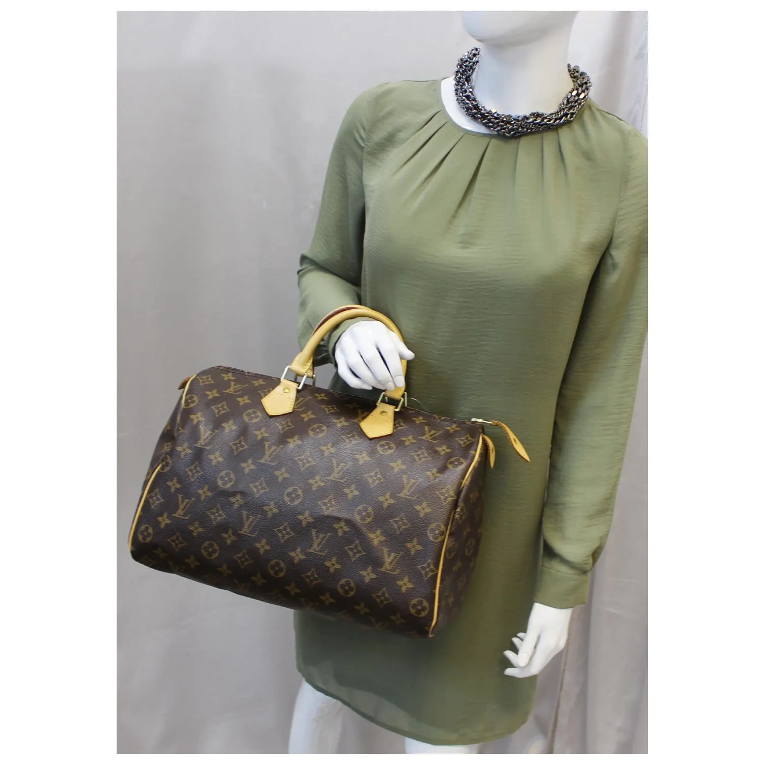 LOUIS VUITTON Speedy 35 Monogram Canvas Satchel Bag