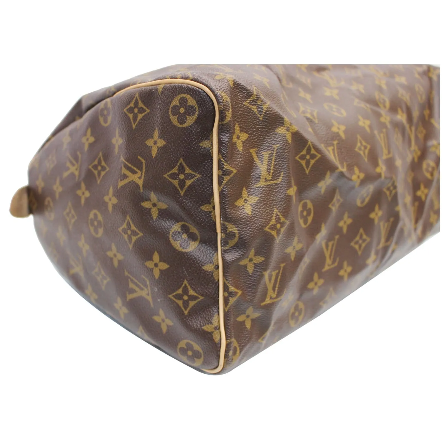 LOUIS VUITTON Speedy 40 Monogram Canvas Satchel Bag Brown