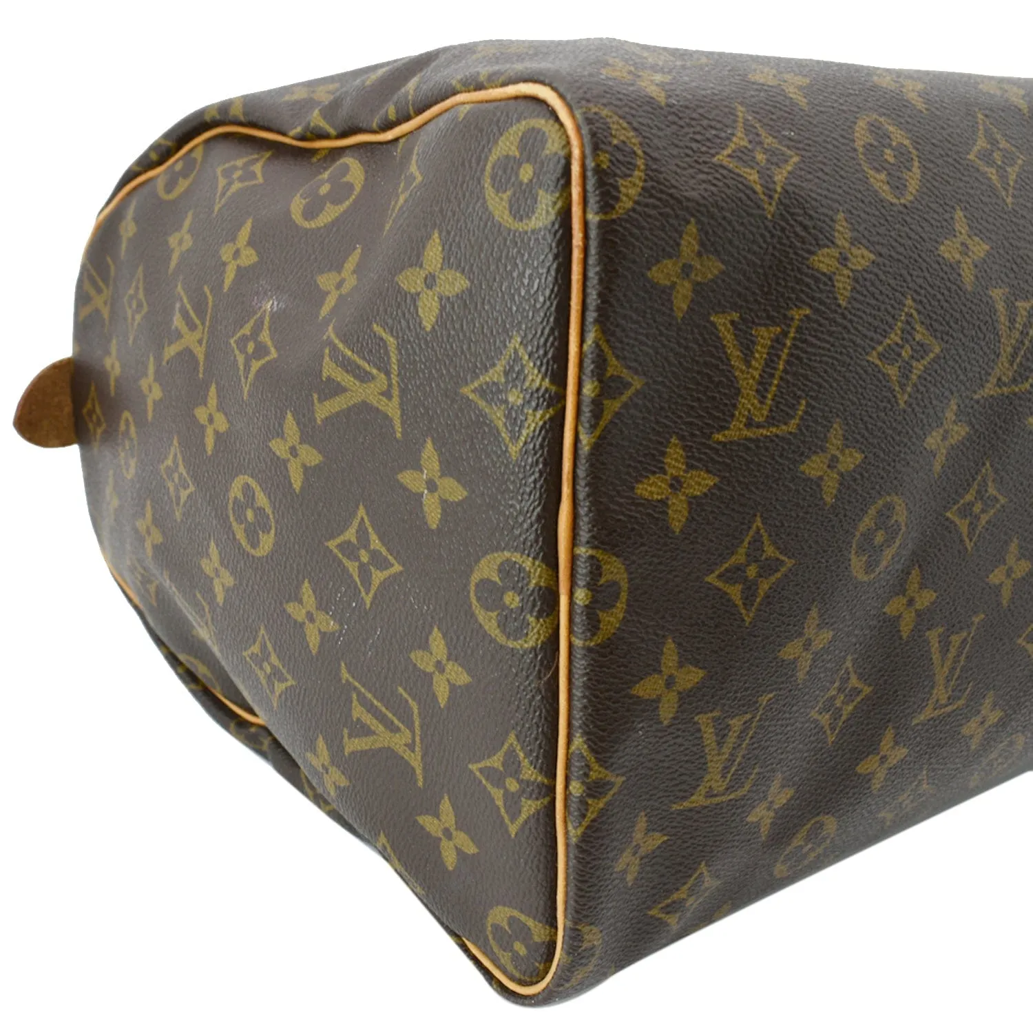LOUIS VUITTON Speedy 40 Monogram Canvas Satchel Bag Brown