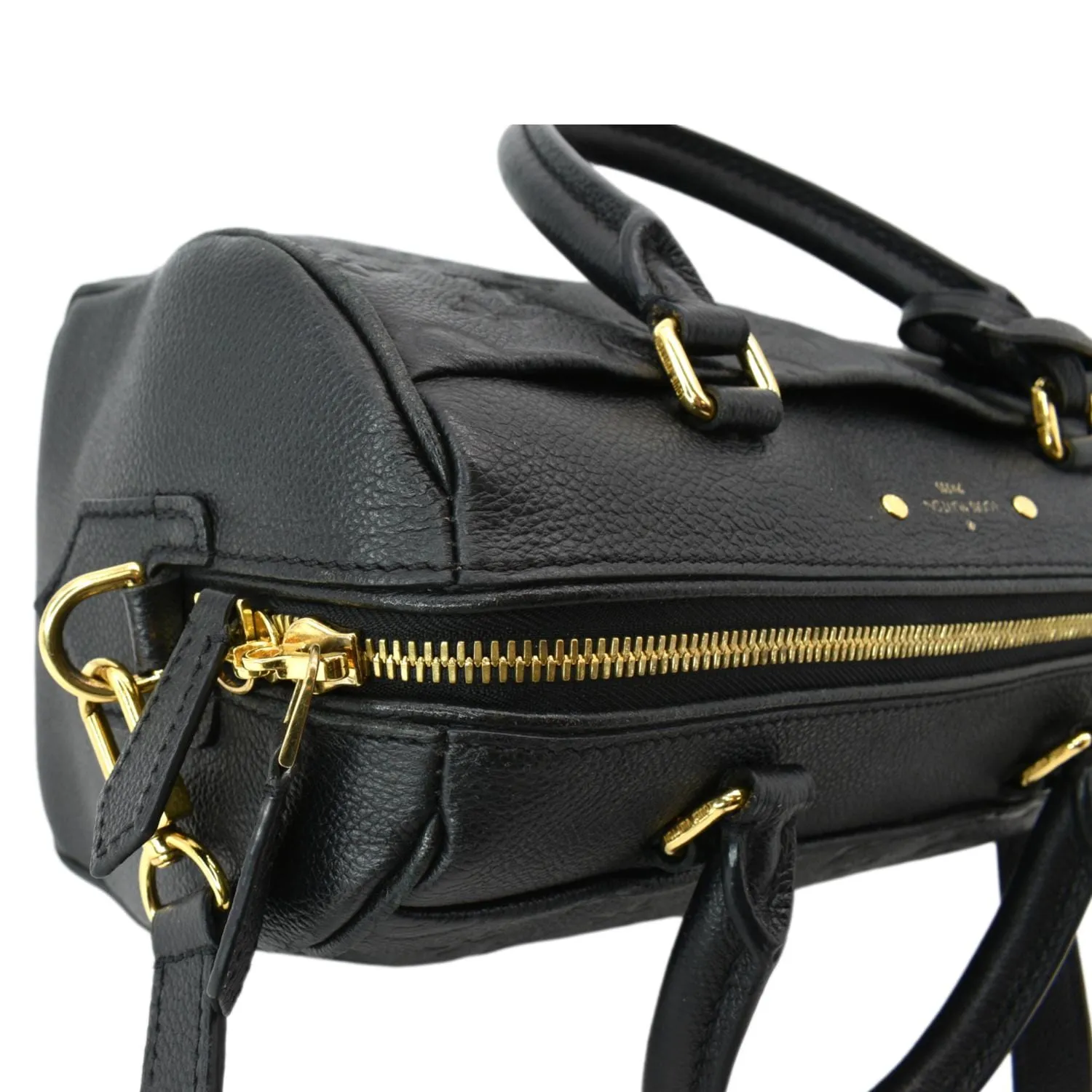 LOUIS VUITTON Speedy Bandouliere 25 Empreinte Leather  Shoulder Bag Black