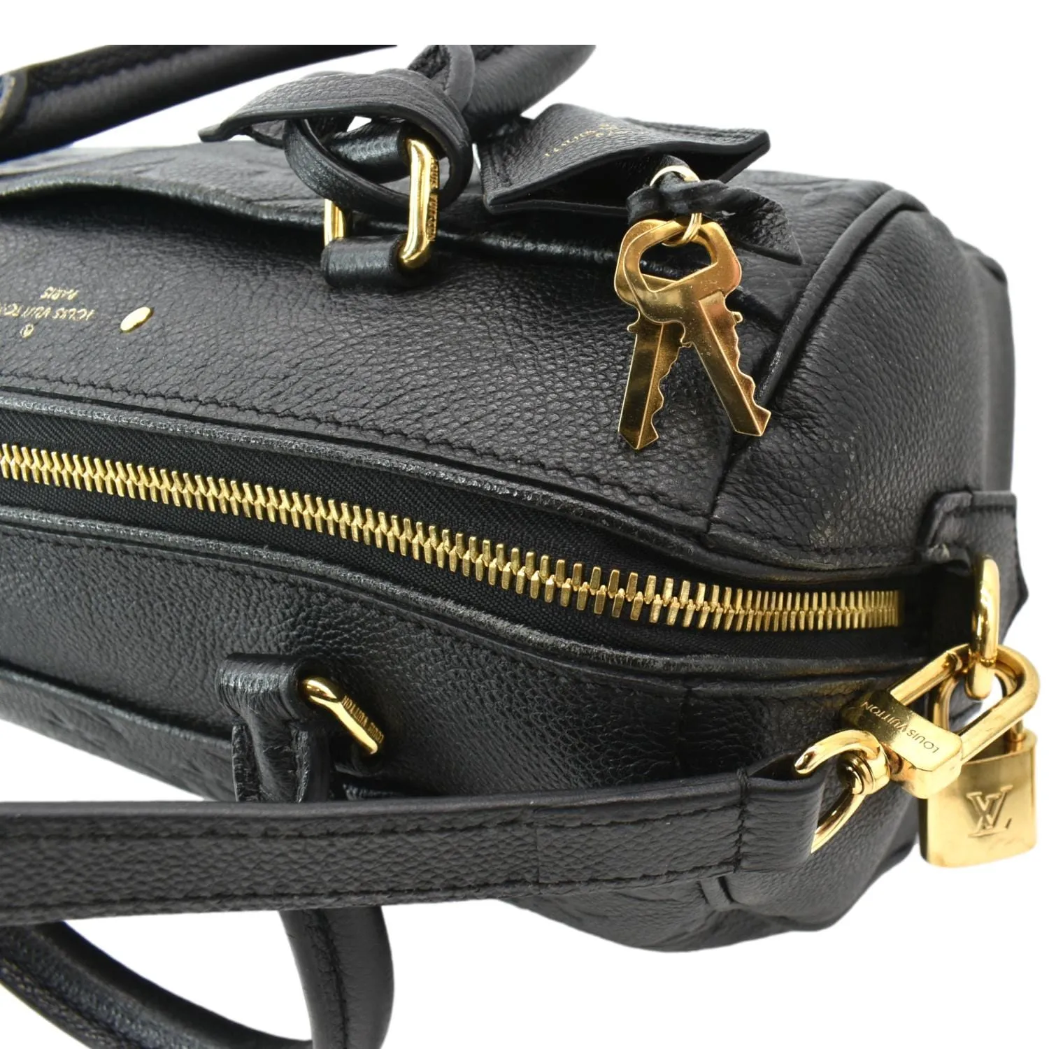 LOUIS VUITTON Speedy Bandouliere 25 Empreinte Leather  Shoulder Bag Black