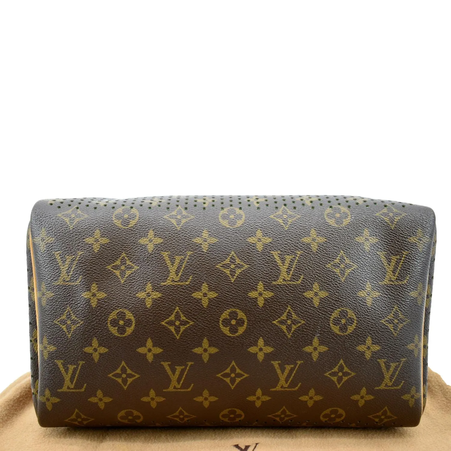 LOUIS VUITTON Speedy Monogram Perforated Satchel Bag Brown