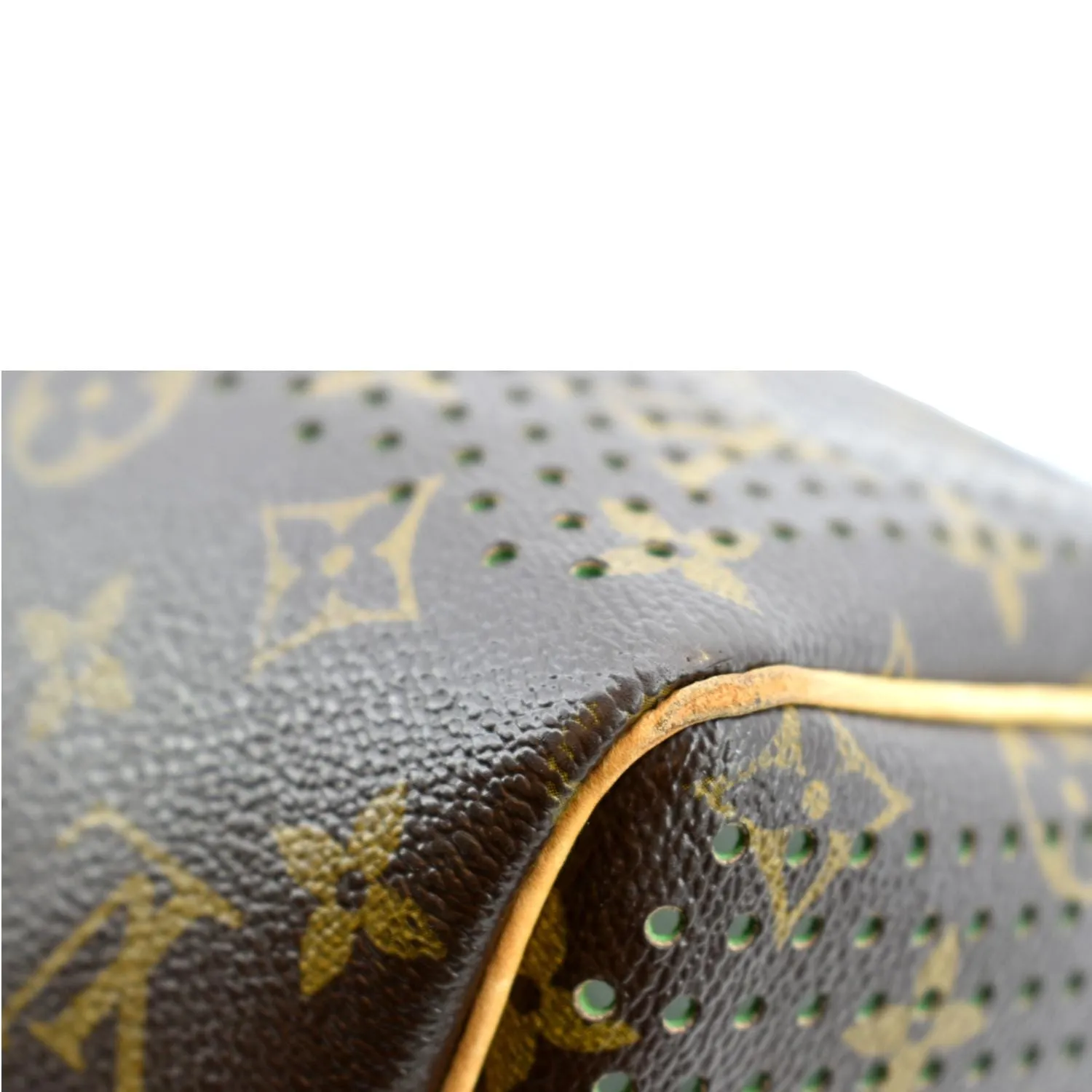 LOUIS VUITTON Speedy Monogram Perforated Satchel Bag Brown