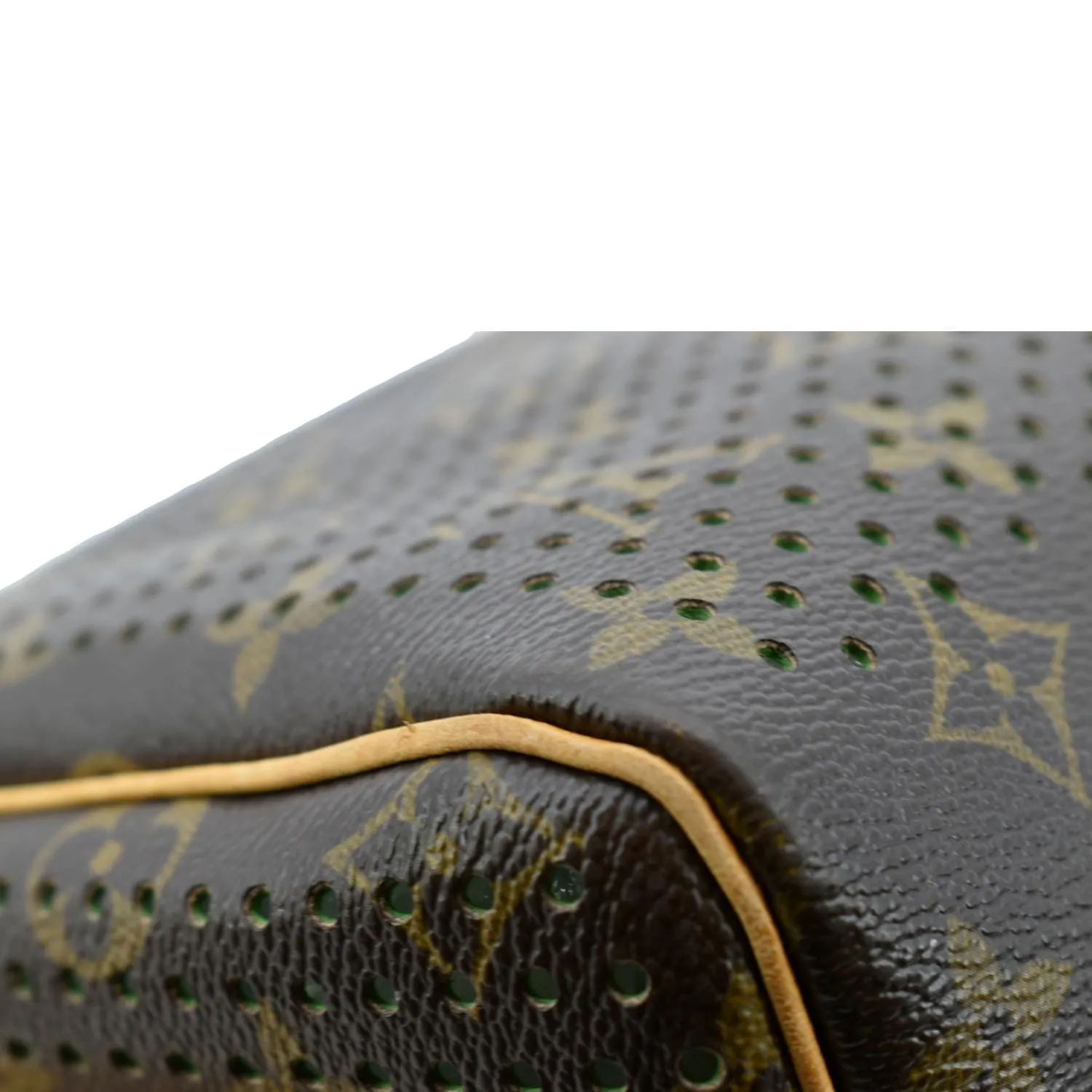 LOUIS VUITTON Speedy Monogram Perforated Satchel Bag Brown