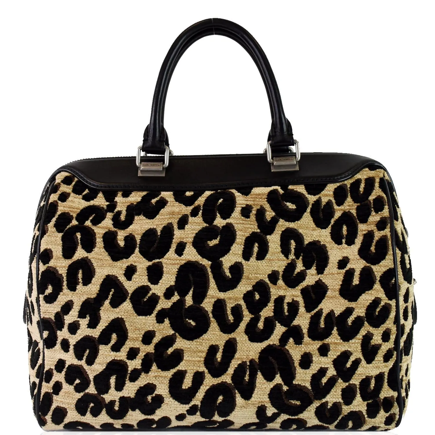 LOUIS VUITTON Speedy Stephen Sprouse Jacquard Canvas Satchel Bag Black