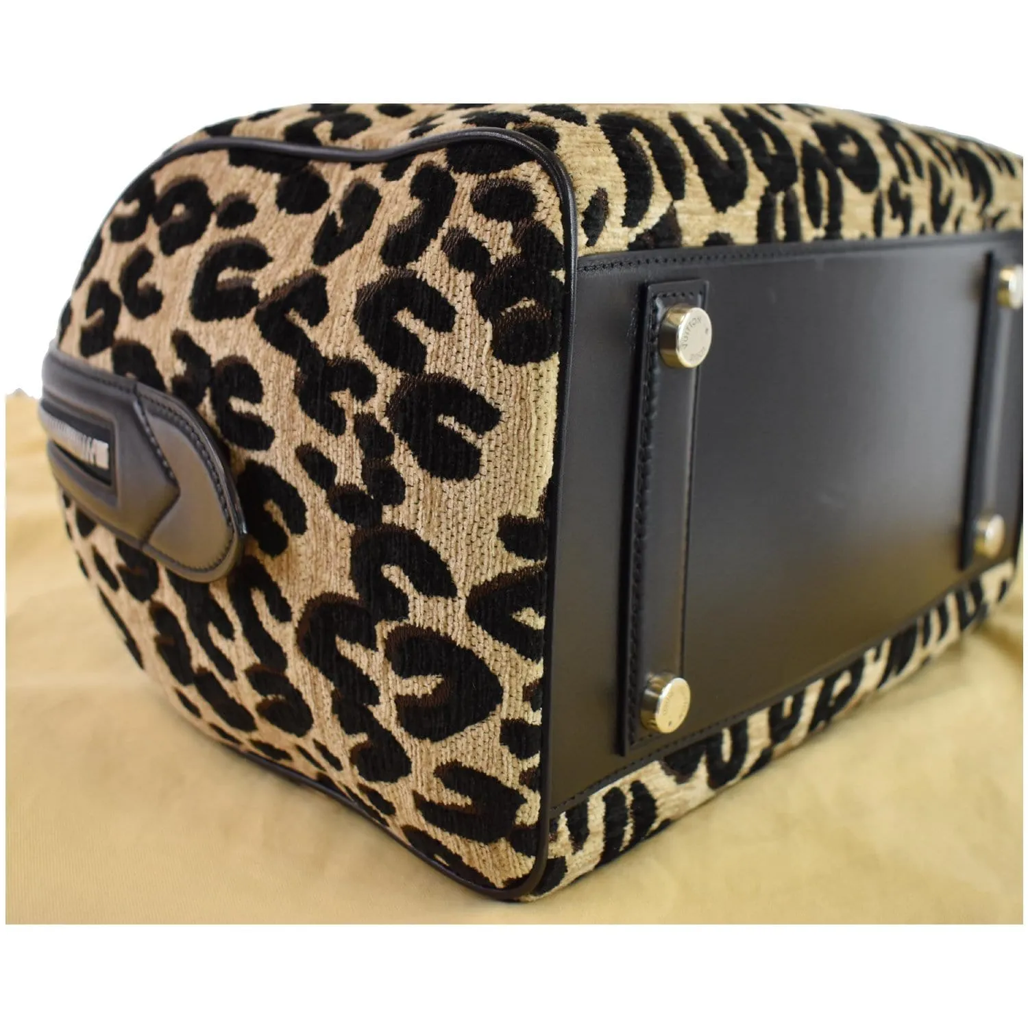 LOUIS VUITTON Speedy Stephen Sprouse Jacquard Canvas Satchel Bag Black