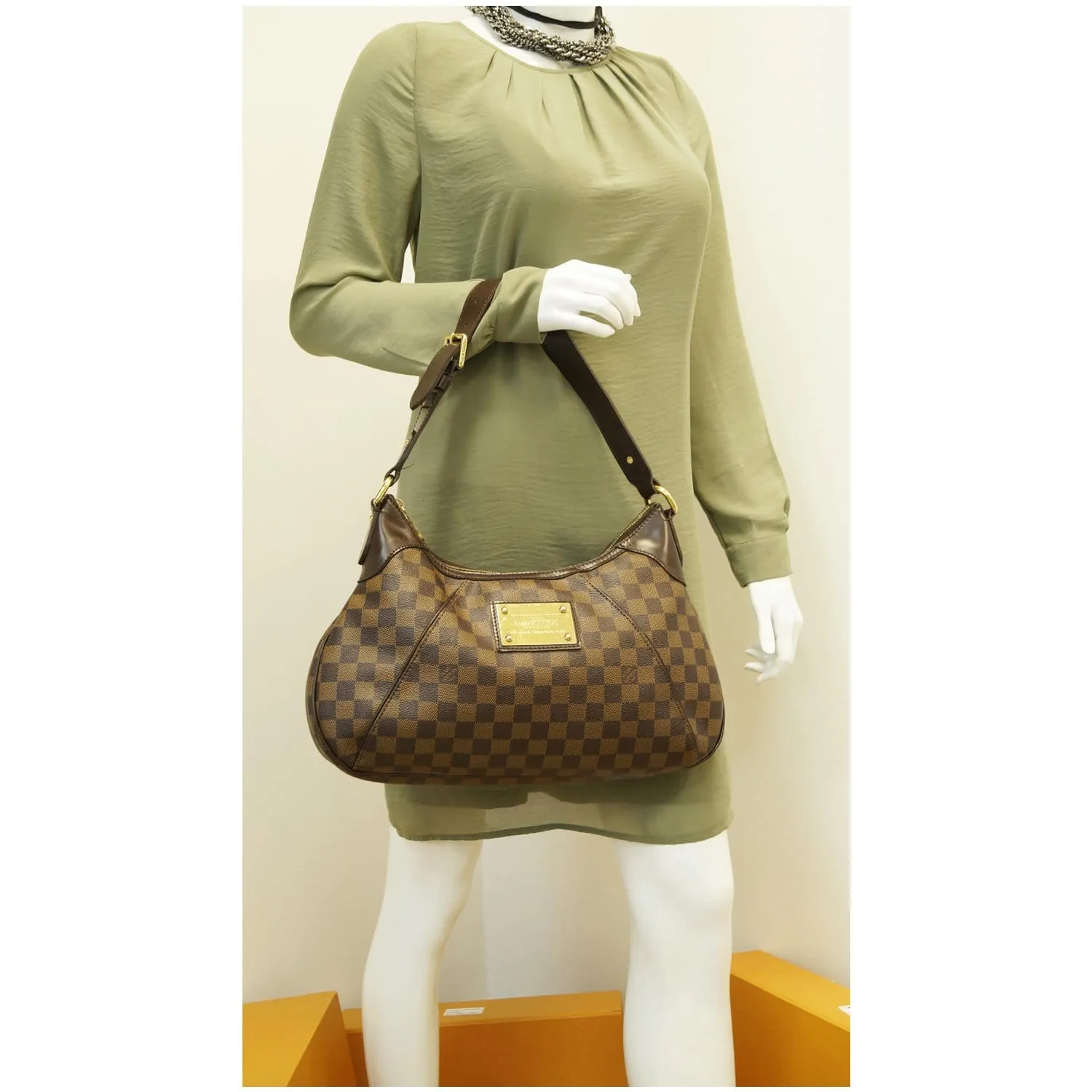 LOUIS VUITTON Thames GM Damier Ebene Shoulder Bag Brown - 15% OFF