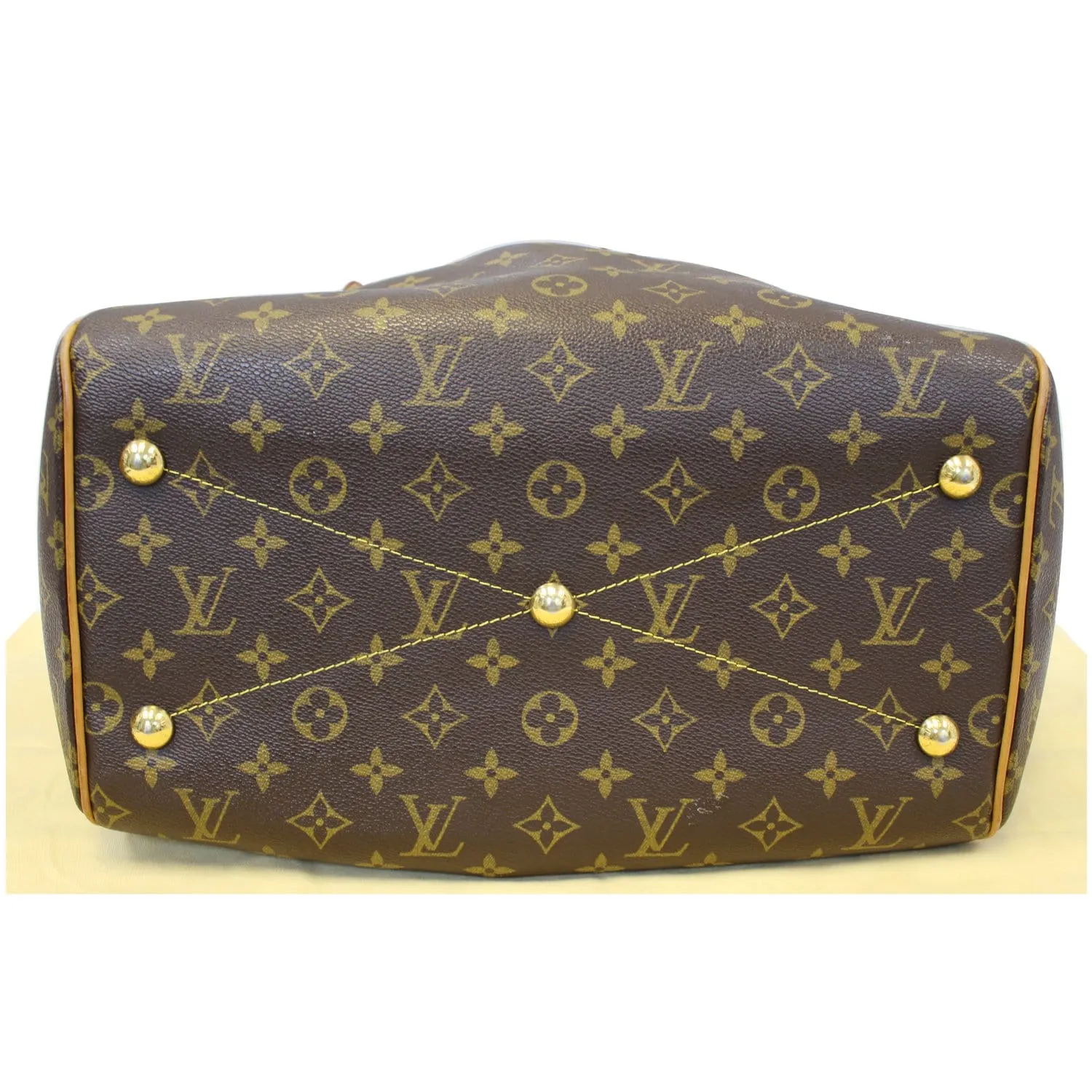 LOUIS VUITTON Tivoli GM Monogram Canvas Shoulder Satchel Bag Brown