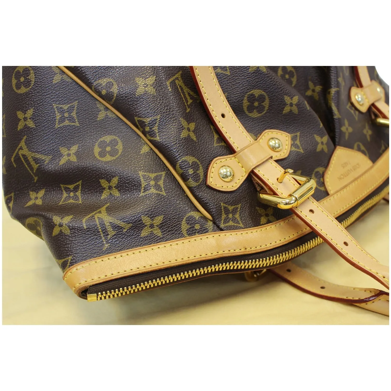 LOUIS VUITTON Tivoli GM Monogram Canvas Shoulder Satchel Bag Brown