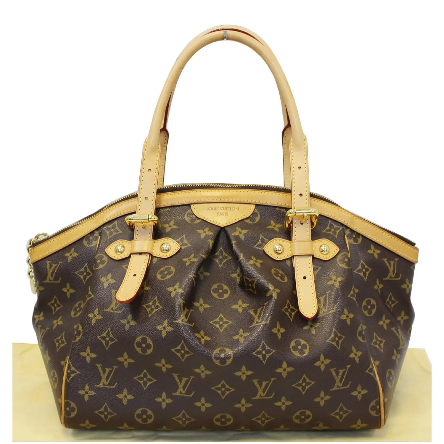 LOUIS VUITTON Tivoli GM Monogram Canvas Shoulder Satchel Bag Brown