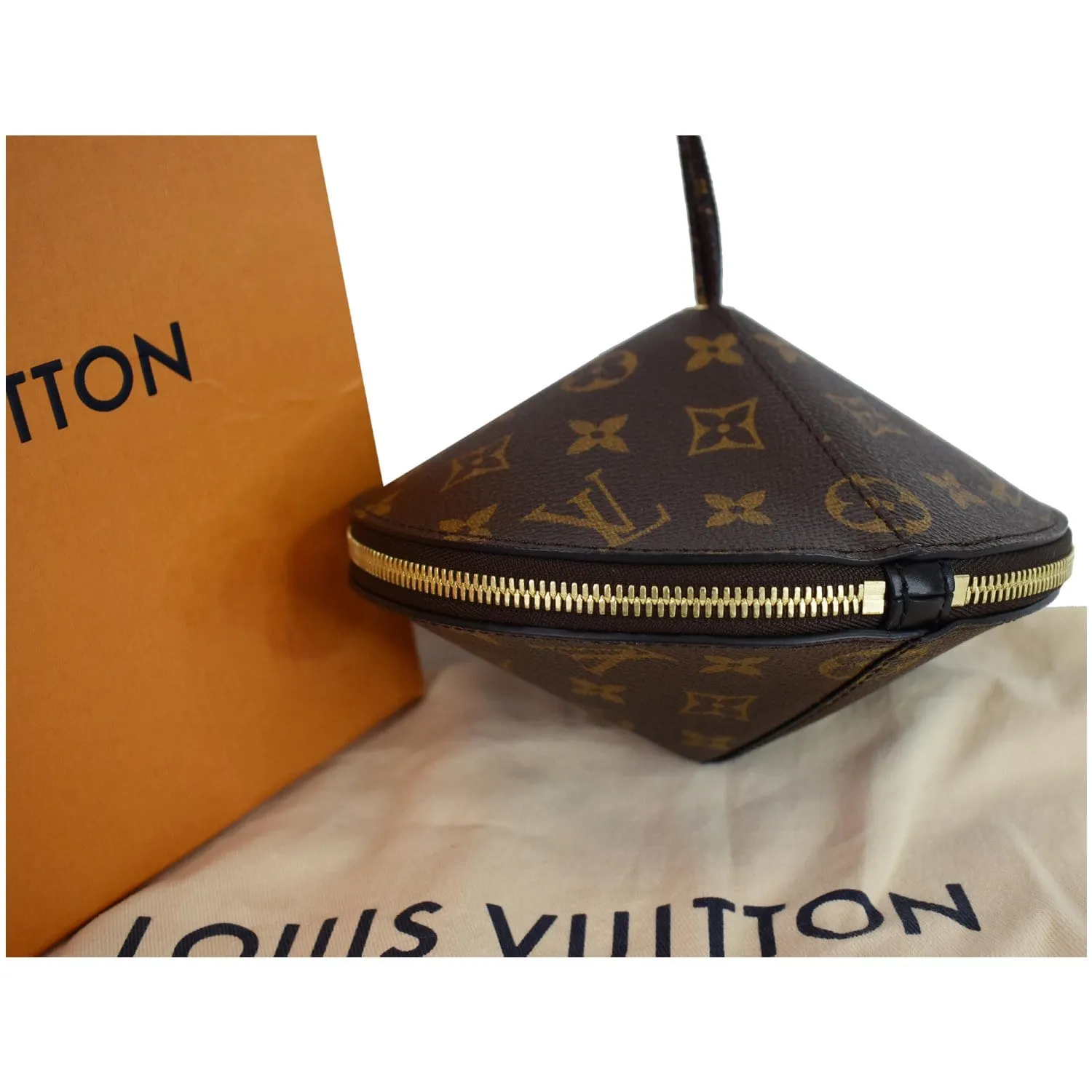 LOUIS VUITTON Toupie Monogram Canvas Shoulder Bag Brown