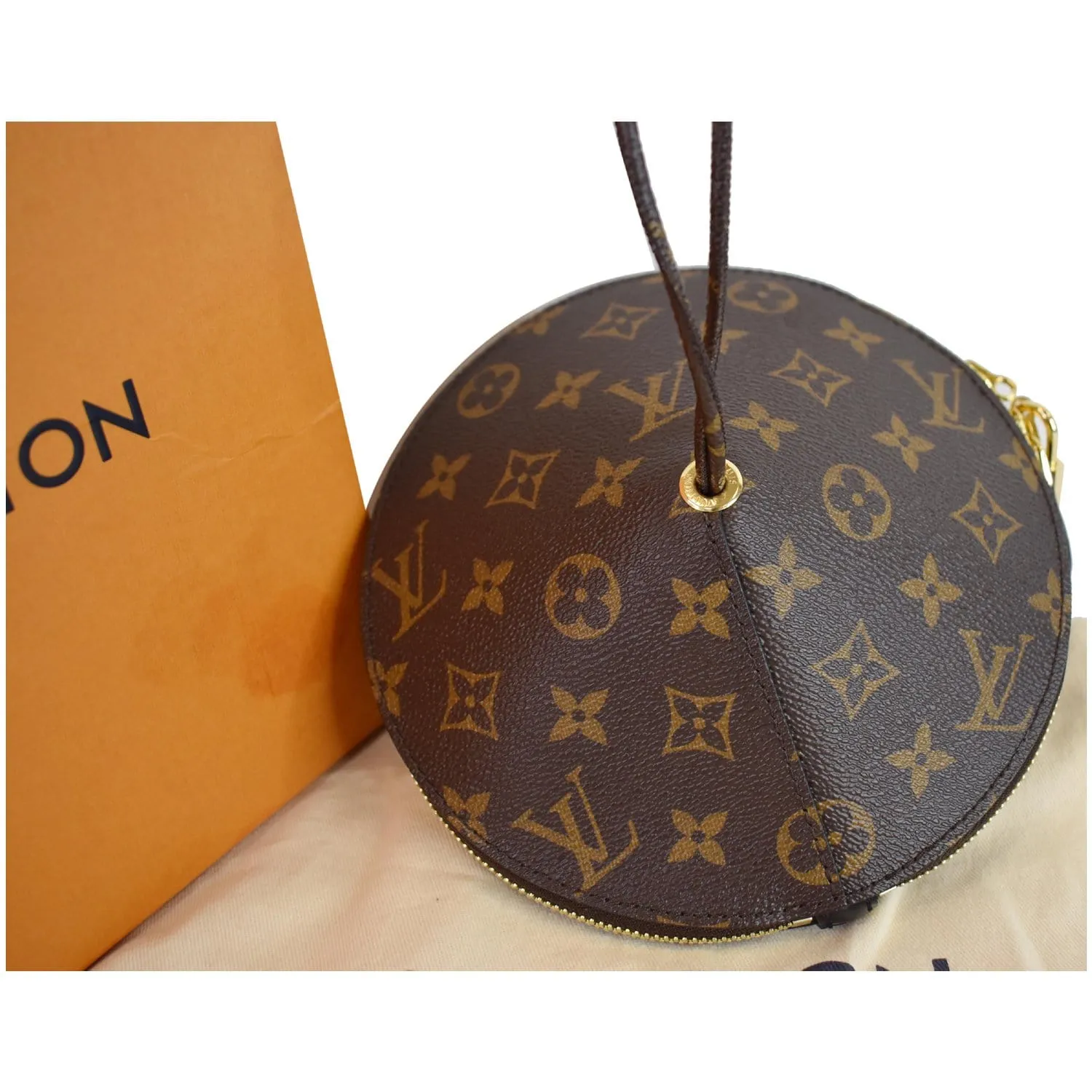 LOUIS VUITTON Toupie Monogram Canvas Shoulder Bag Brown