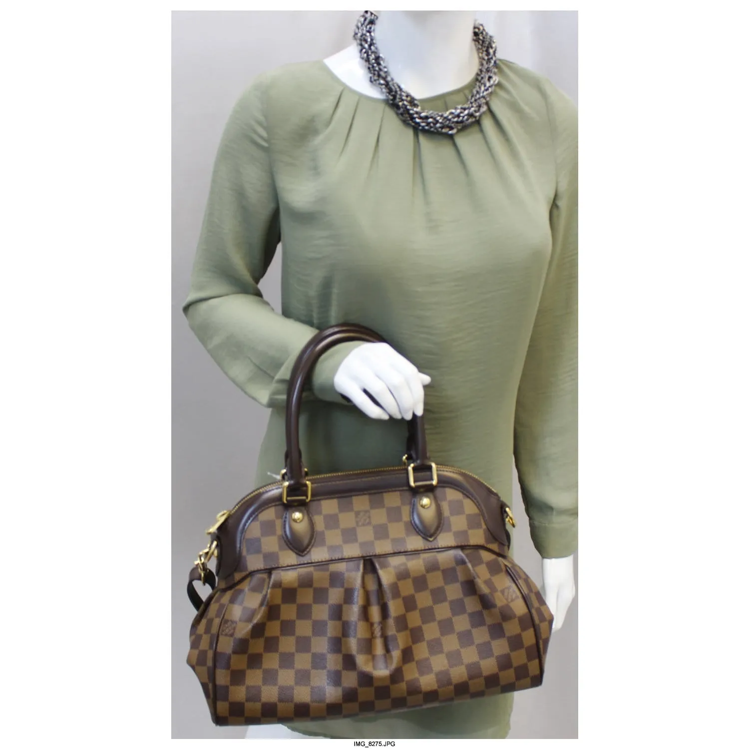 LOUIS VUITTON Trevi PM Damier Ebene Brown Shoulder Bag
