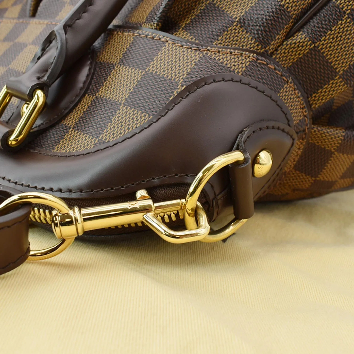 LOUIS VUITTON Trevi PM Damier Ebene Shoulder Bag Brown