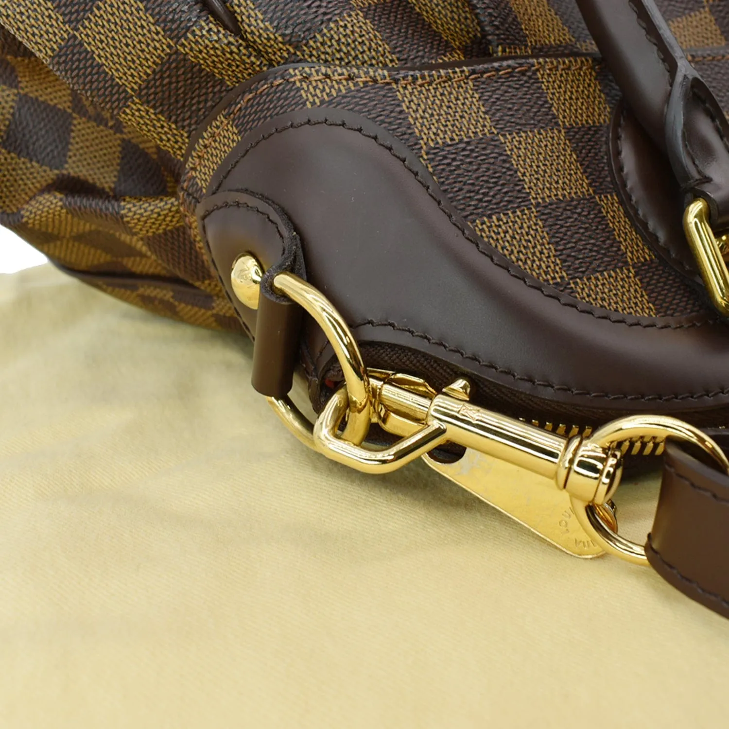 LOUIS VUITTON Trevi PM Damier Ebene Shoulder Bag Brown