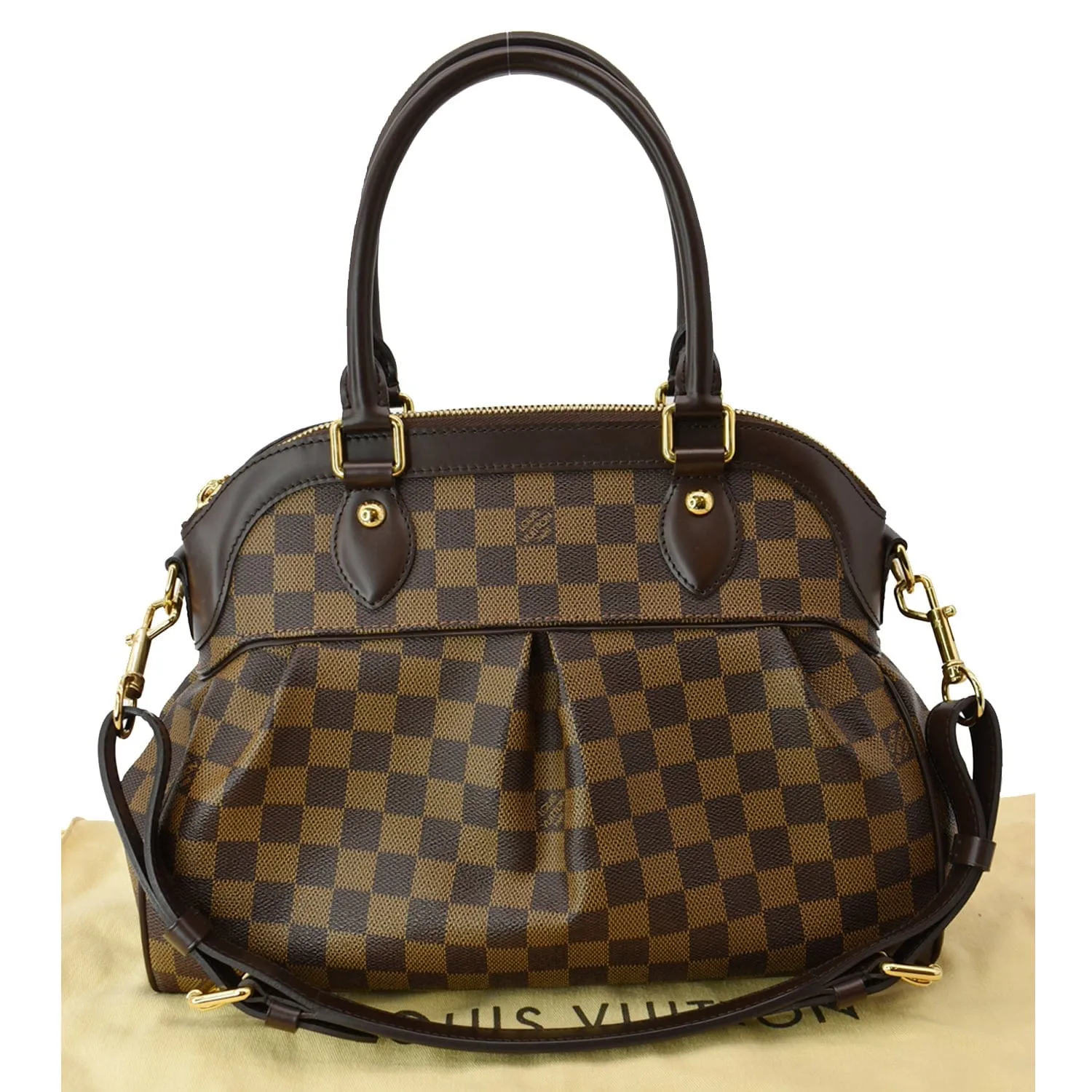 LOUIS VUITTON Trevi PM Damier Ebene Shoulder Bag Brown